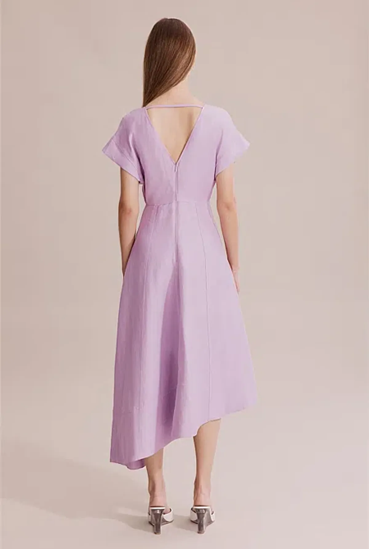 Country Road Panelled Midi Dress Lilac Size 8 - Image 3