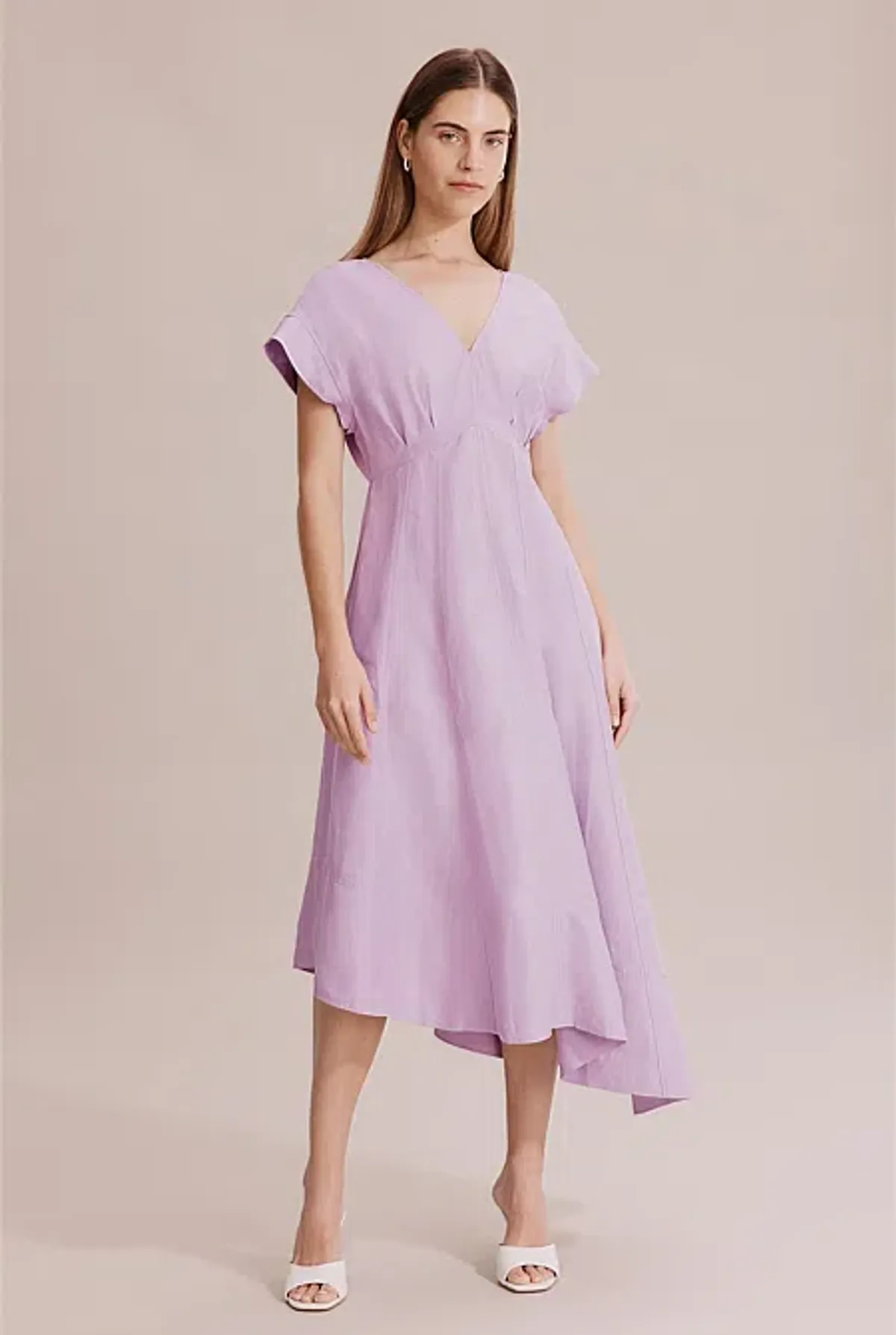 Country Road Panelled Midi Dress Lilac Size 8 - Image 1