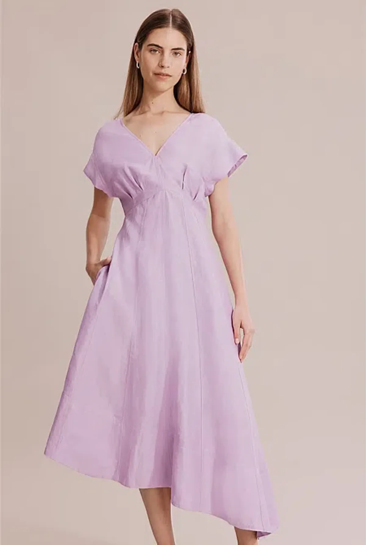 Country Road Panelled Midi Dress Lilac Size 8 - Image 2