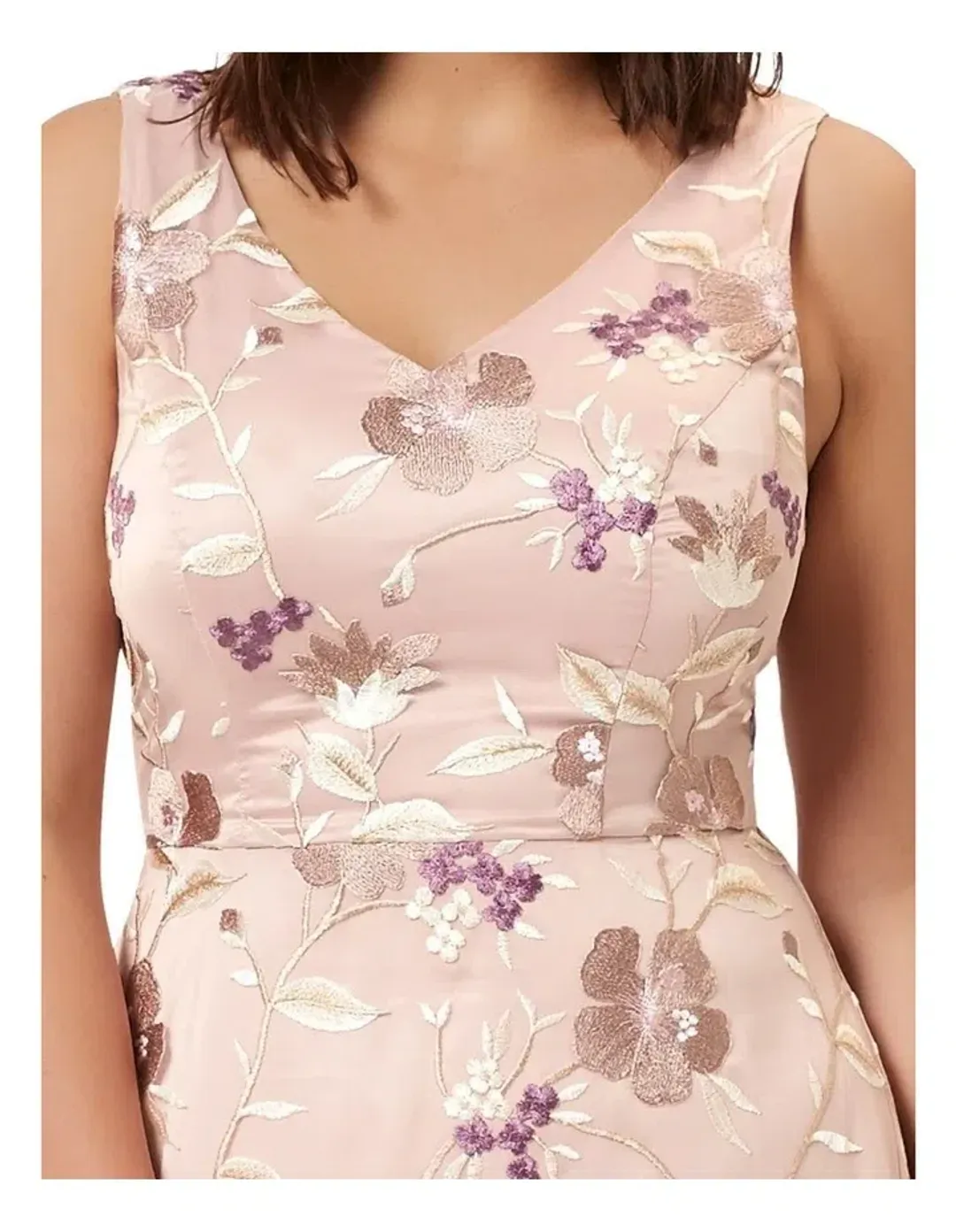 Review Bella Floral Maxi Dress Blush Size 8 for rent on The Volte - main image