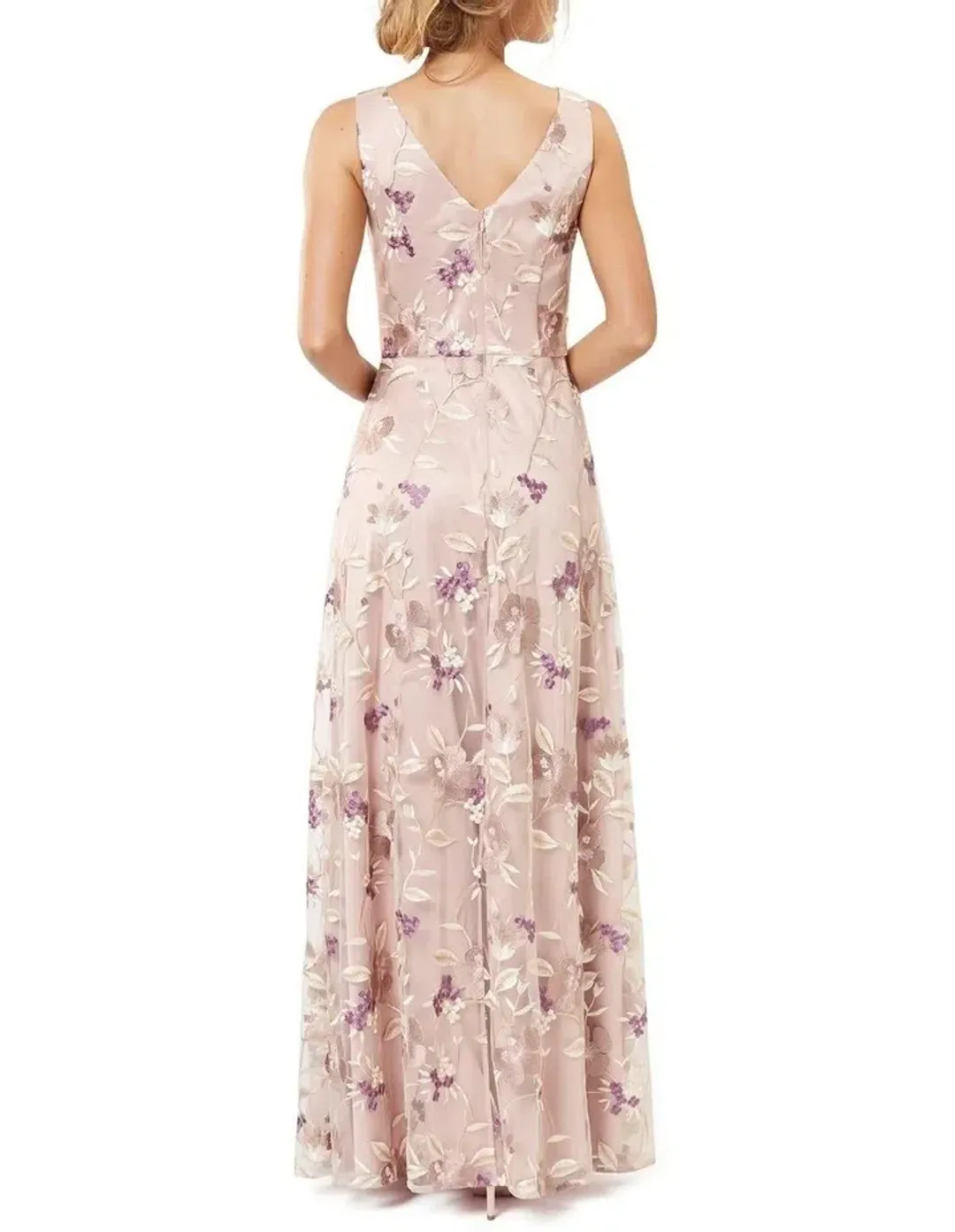 Review Bella Floral Maxi Dress Blush Size 8 for rent on The Volte - main image