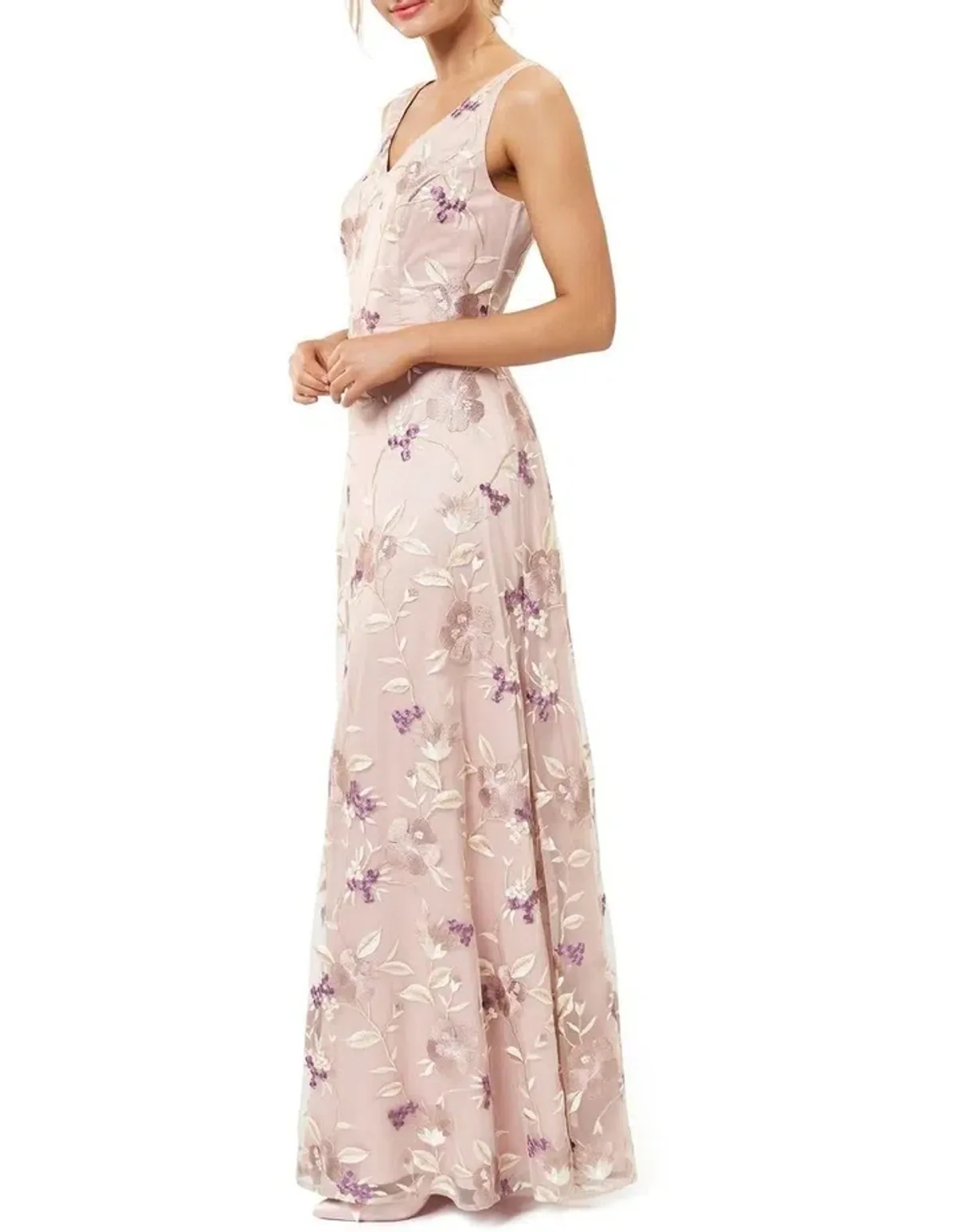 Review Bella Floral Maxi Dress Blush Size 8 - Image 3
