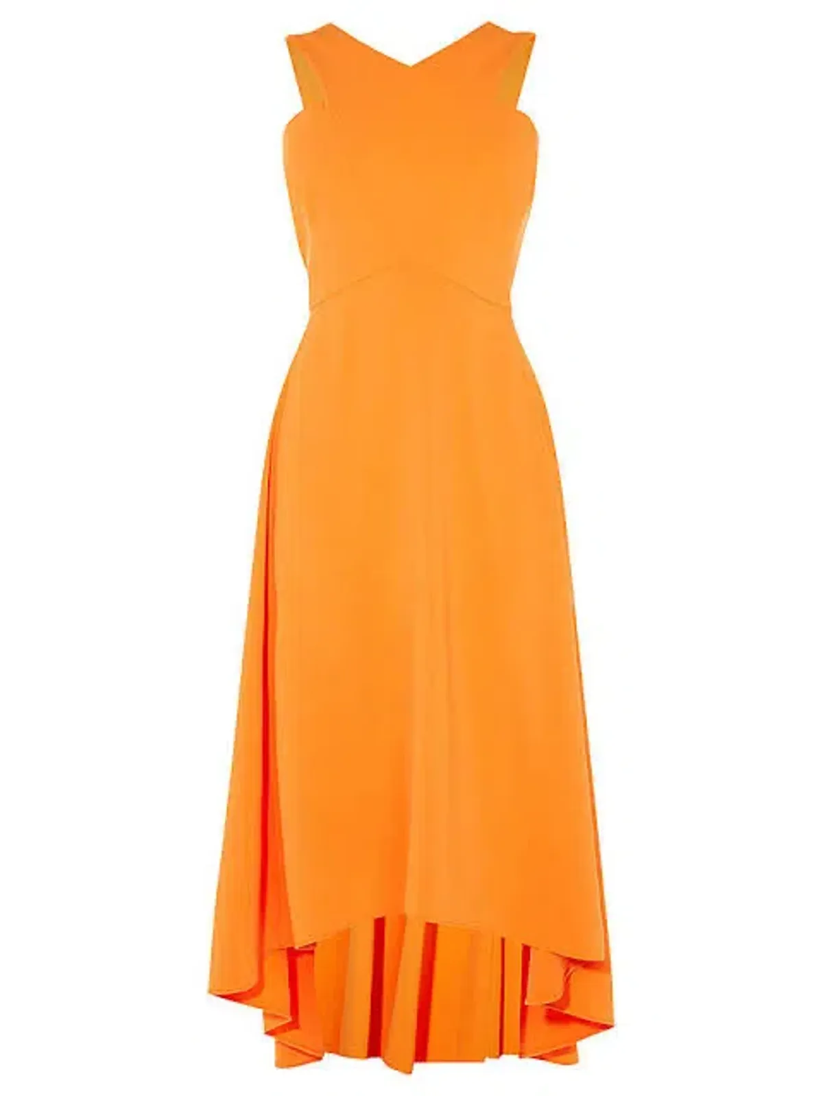 Karen Millen Flared Midi Dress Orange Size 10 - Image 3