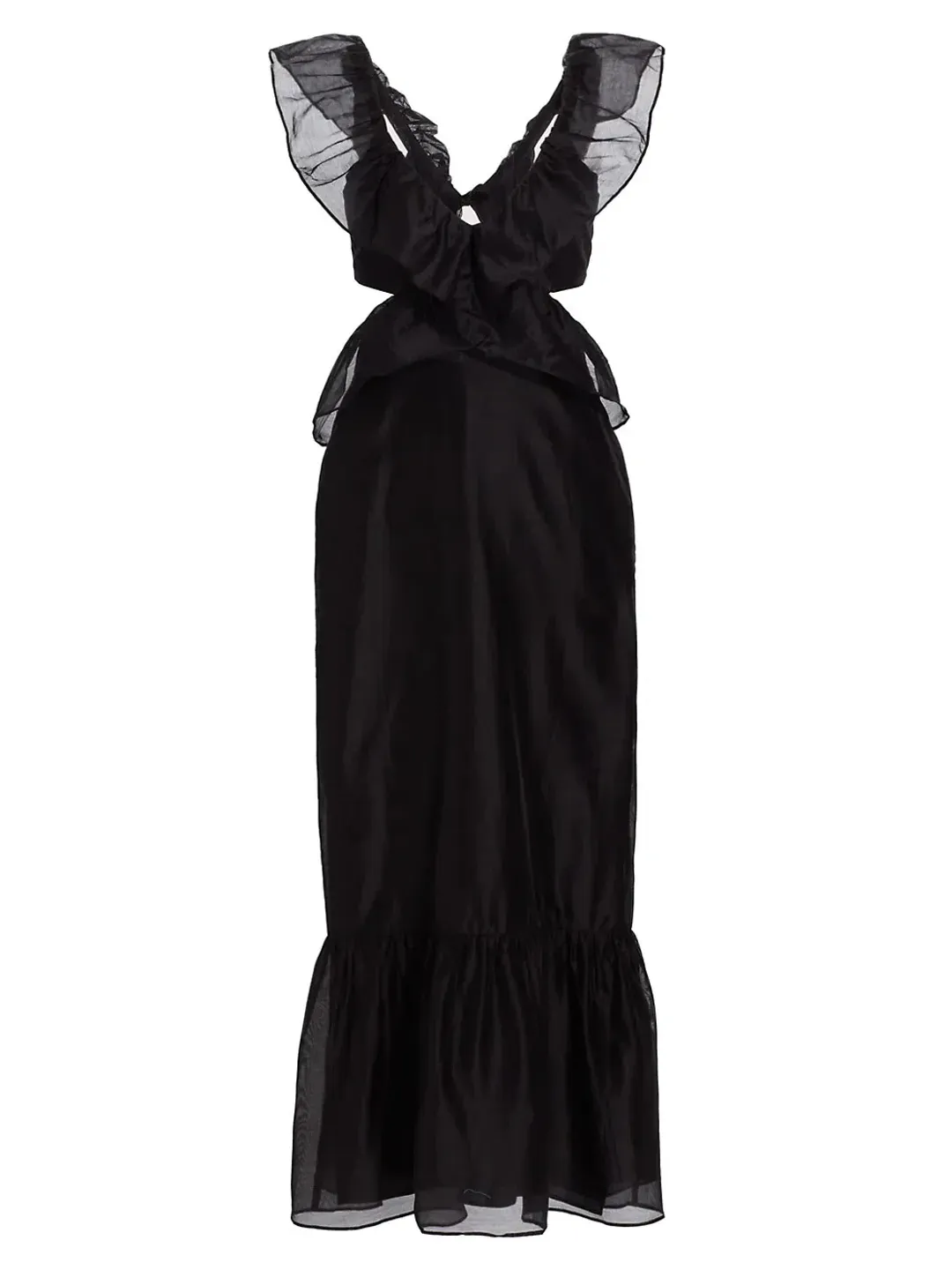 Sir the Label Franc Frill Midi Dress Black Size 0/AU 6 for rent on The Volte - main image