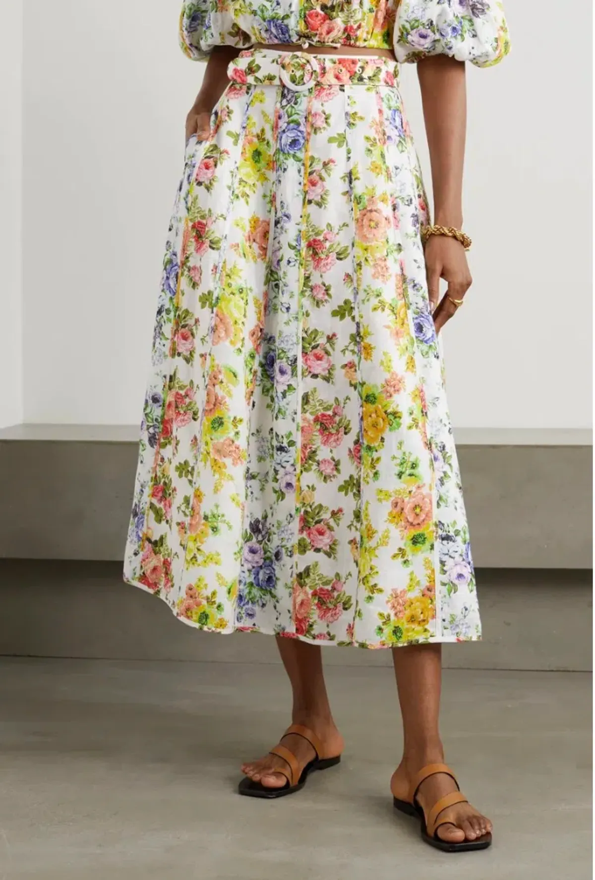 Zimmermann Net Sustain Floral Print Top & Skirt Set Size 1/AU 10 - Image 4