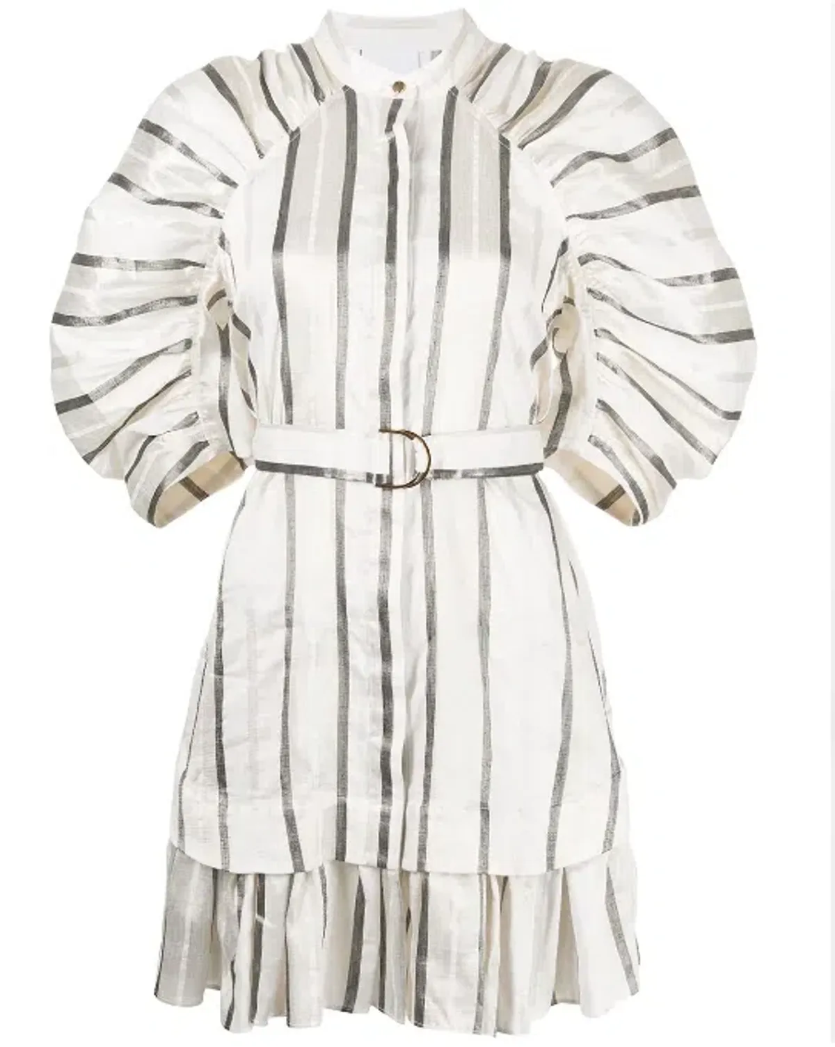 Acler Striped Leighton Midi Dress White Size AU 10 - Image 4
