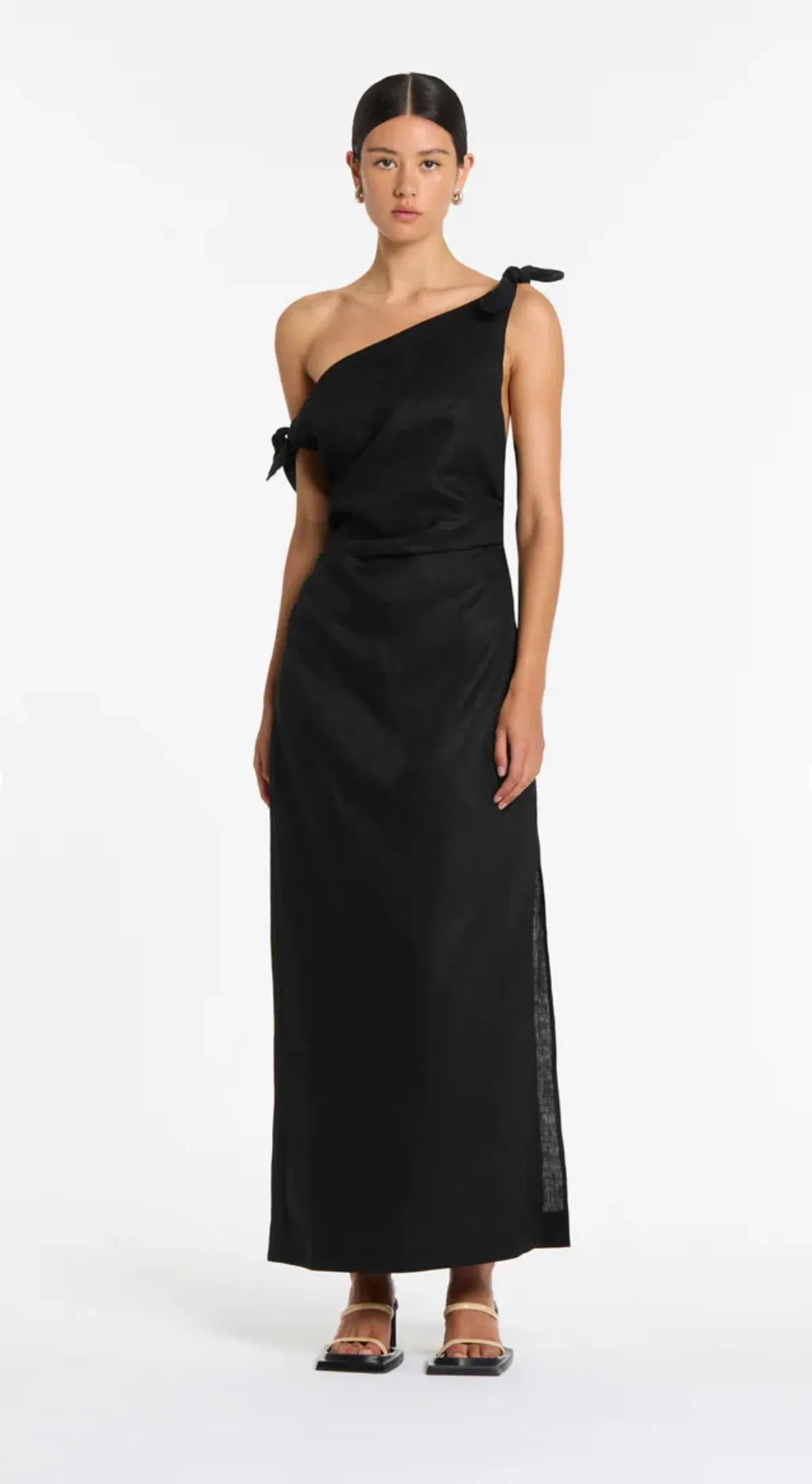 Sir The Label Bettina Off Shoulder Dress In Black Size 3 / AU 12 - Image 1