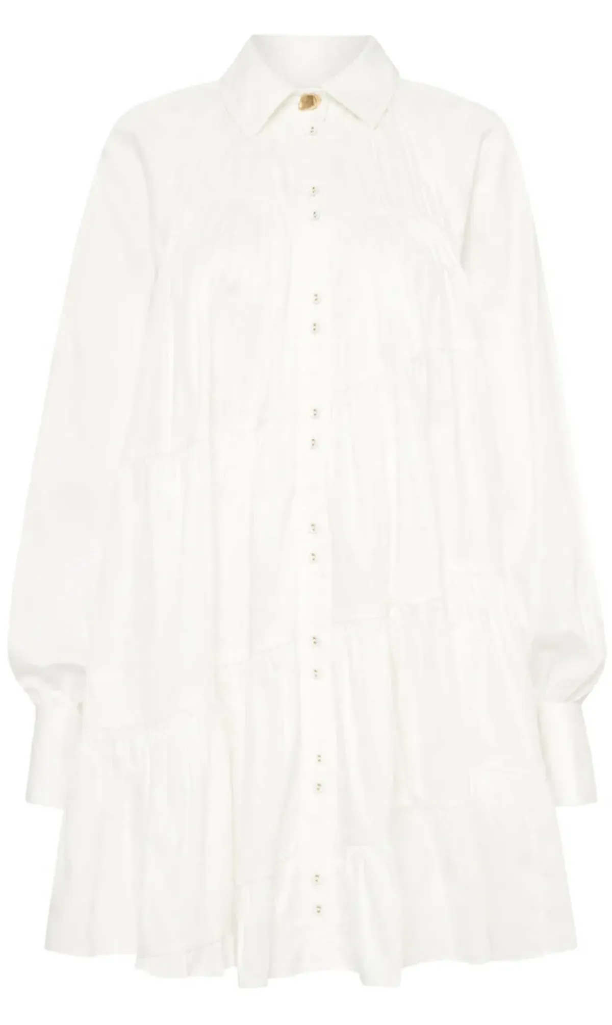 Aje Cascade Gathered Smock Mini Dress White Size AU 6 - Image 3