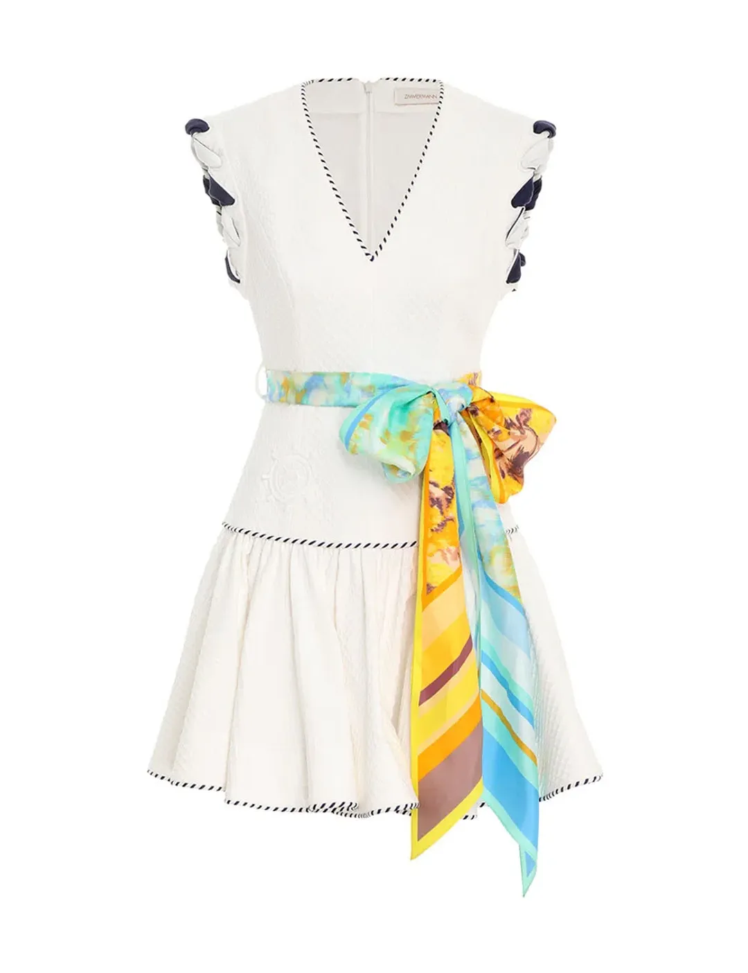 Zimmermann High Tide Flip Mini Dress in Ivory Size 2 / Au 12 for rent on The Volte - main image