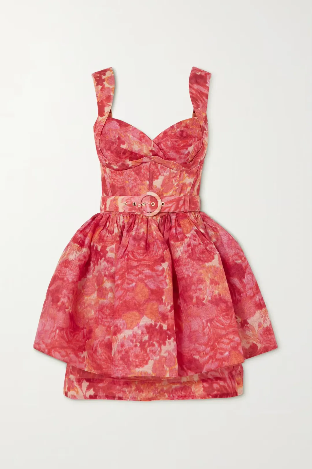 Zimmermann The High Tide Mini Dress in Pink Ikat Floral Size 1/Au 10 for rent on The Volte - main image