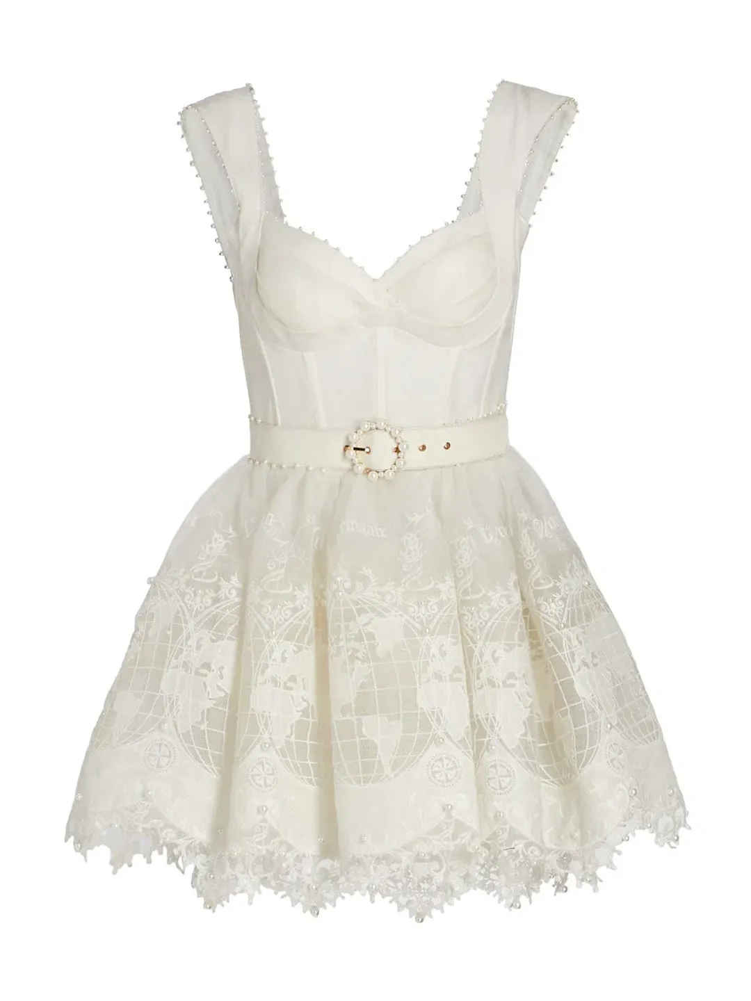  Zimmermann High Tide Embroided Mini In Ivory Size 1/Au 10  for rent on The Volte - main image