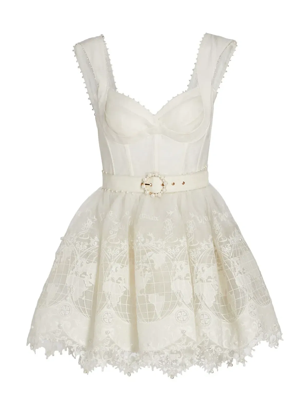 Zimmermann High Tide Embroided Mini In Ivory Size 1/Au 10 - Image 4