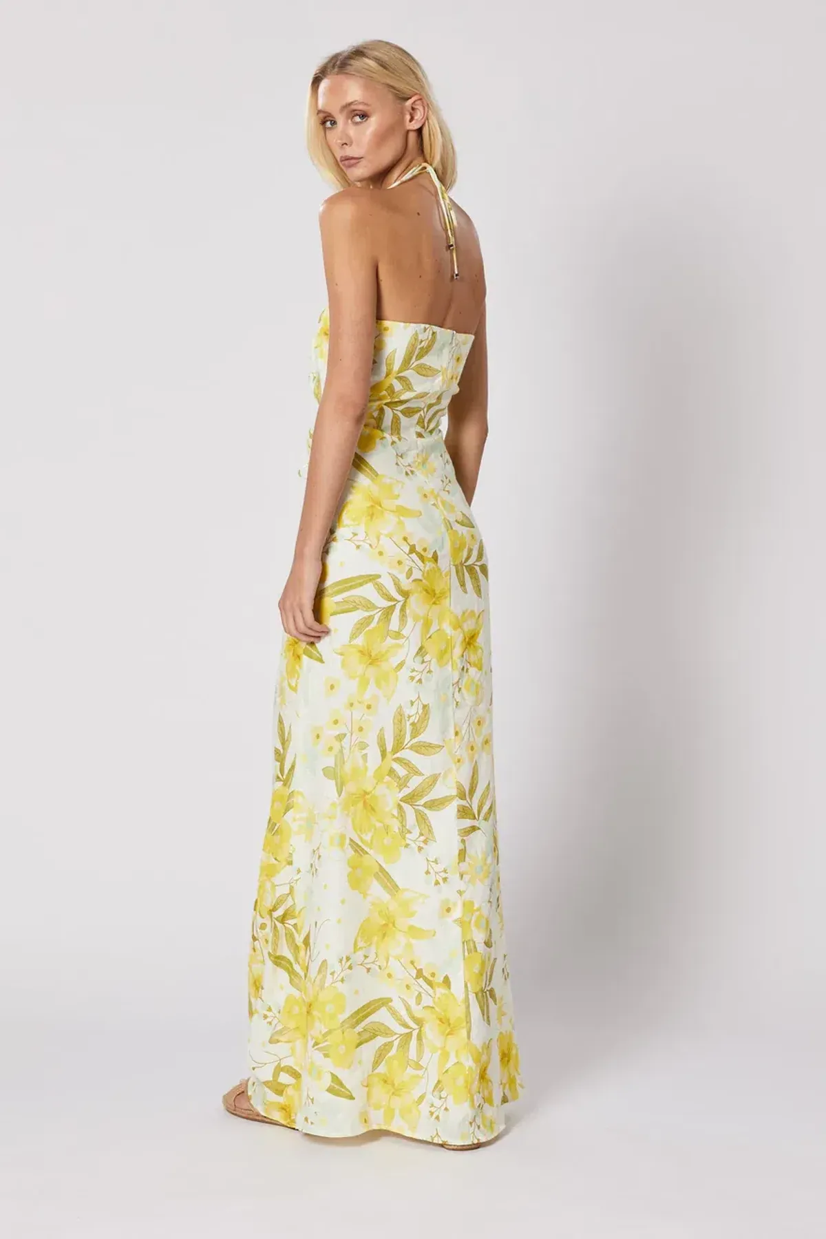 Winona Belvedere Maxi dress Yellow Print Size M/Au 10 - Image 3
