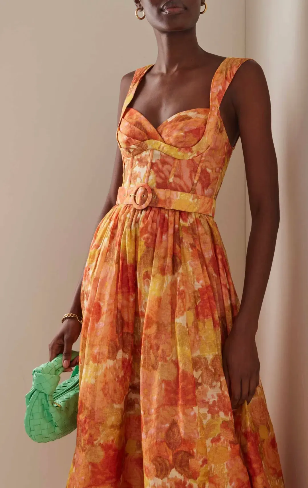 Zimmermann The High Tide Picnic Dress in Citrus Ikat Floral Size 1/Au 10  for rent on The Volte - main image