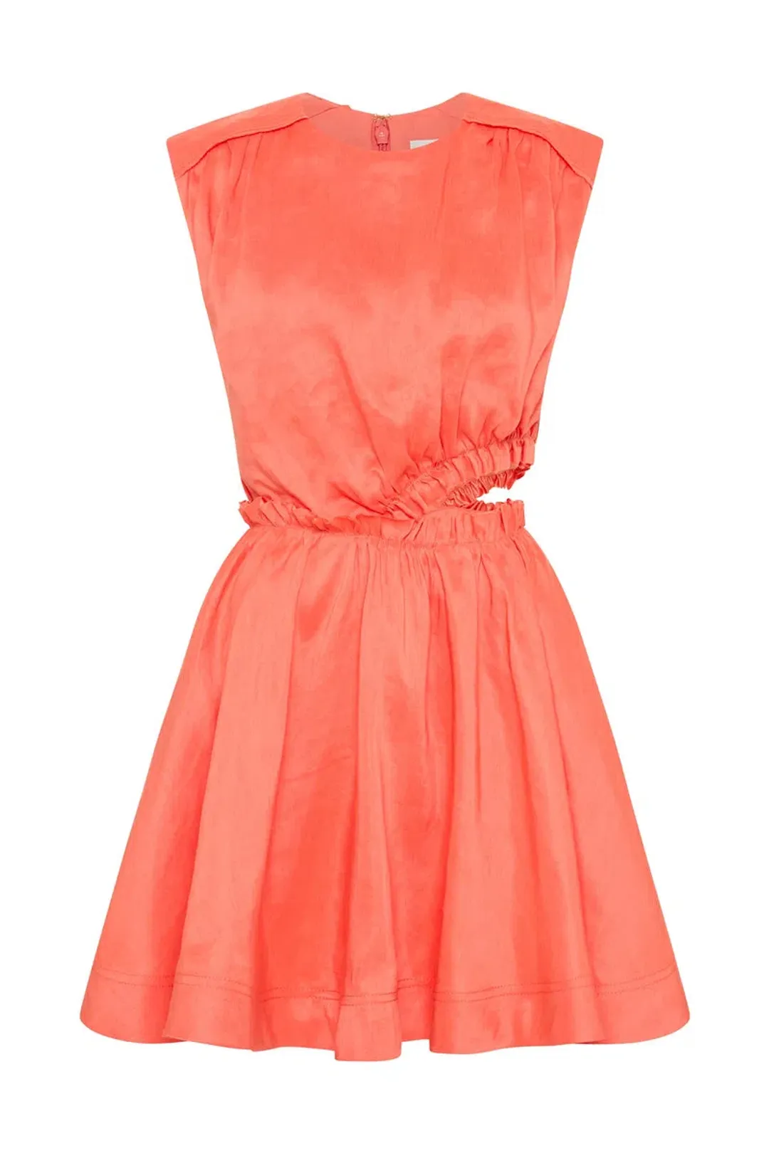 Aje Holly Cut Out Mini Dress Coral Size 12 for rent on The Volte - main image