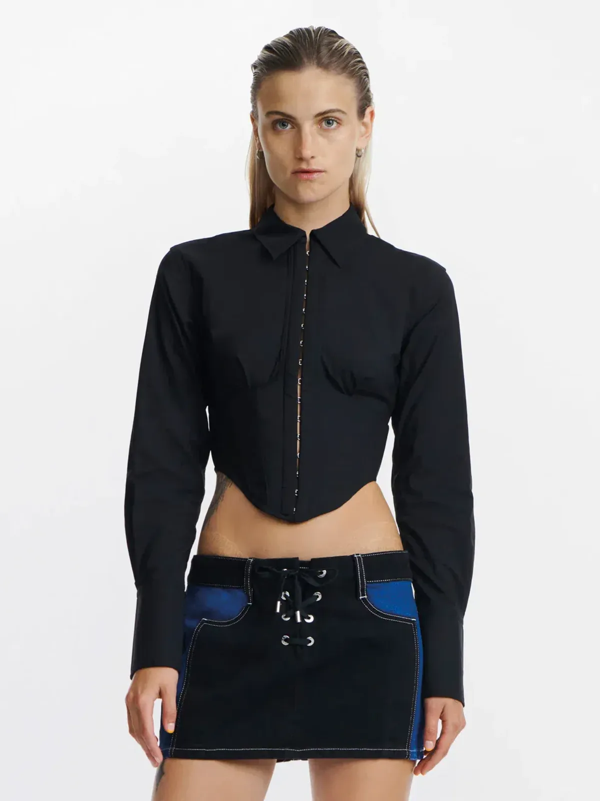 Dion Lee Undercorset Shirt Black Size 8 - Image 2