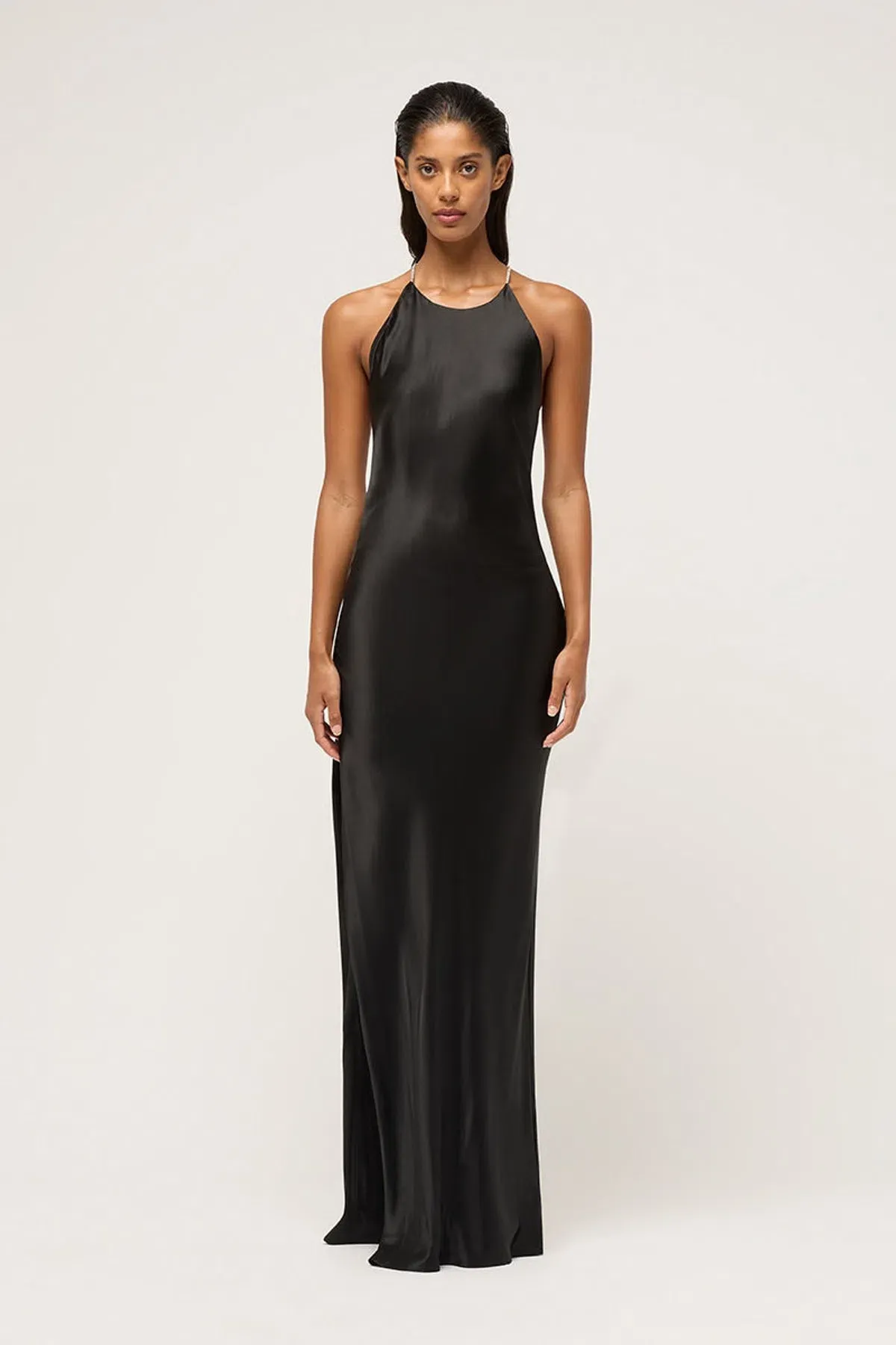 Michael Lo Sordo Crystalline Hudson Gown Black Size 8 - Image 2