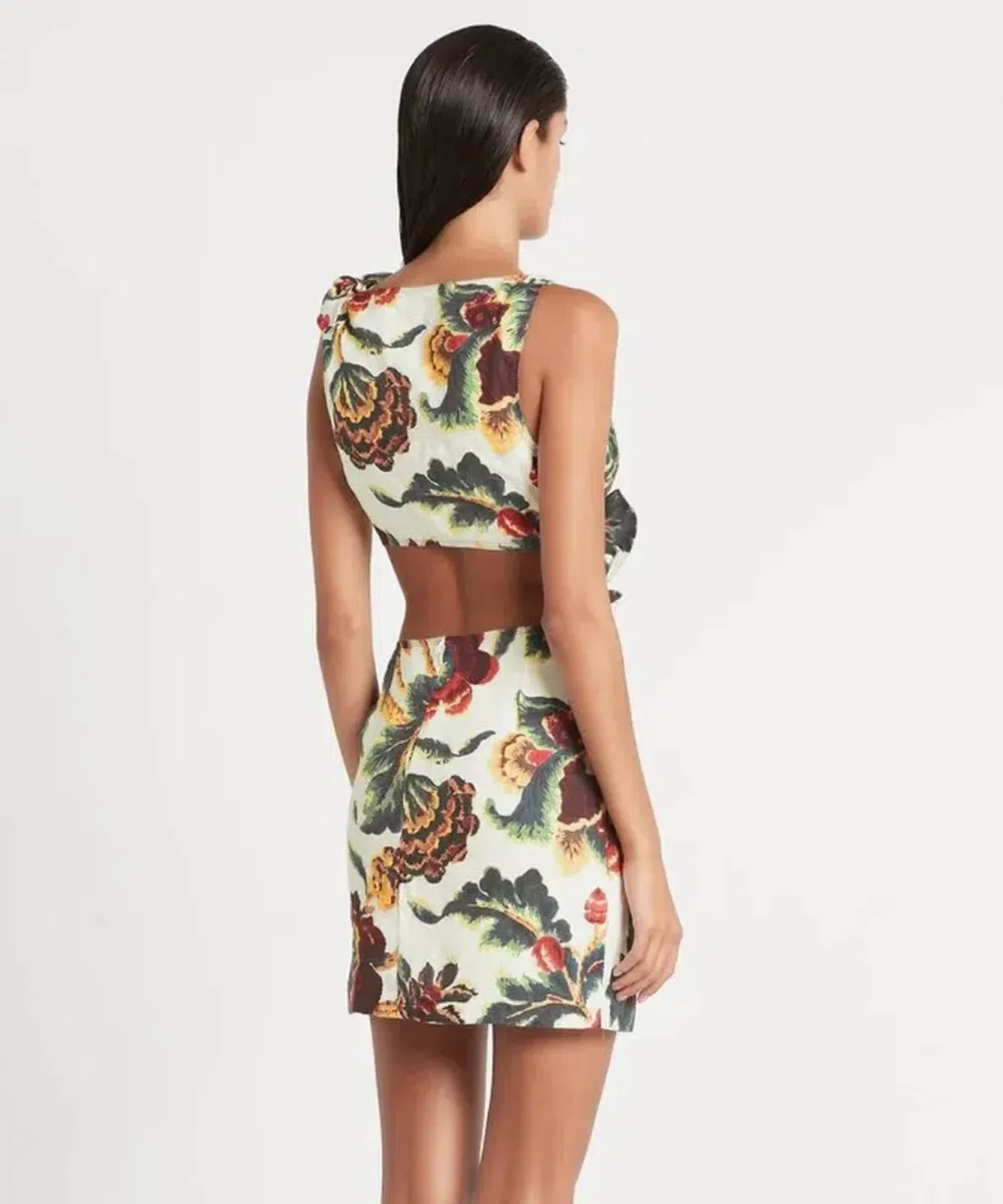 Sir the Label Ambroise Knot Mini Dress Floral Print White Size 1 / AU 8 - Image 3