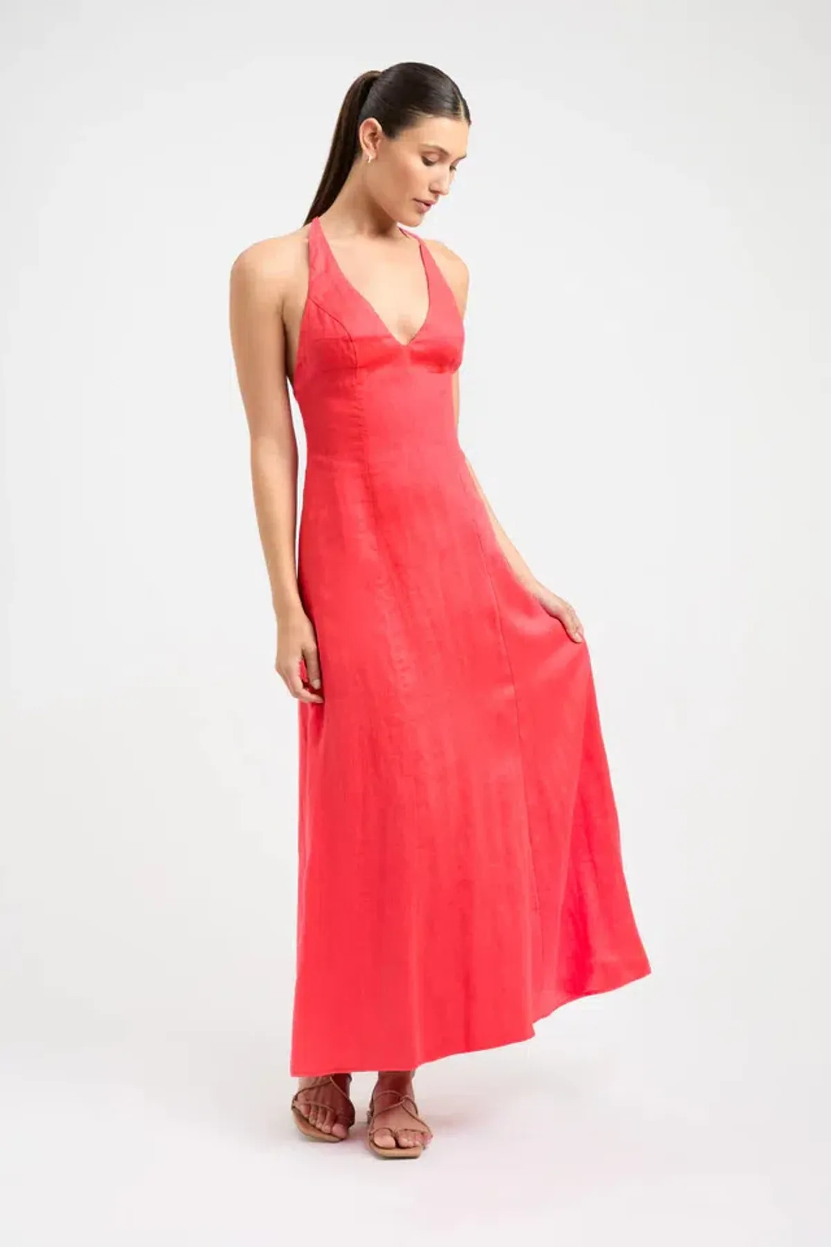 Kookai Tahiti Ring Back Dress In Candy Red Size 8 - Image 1