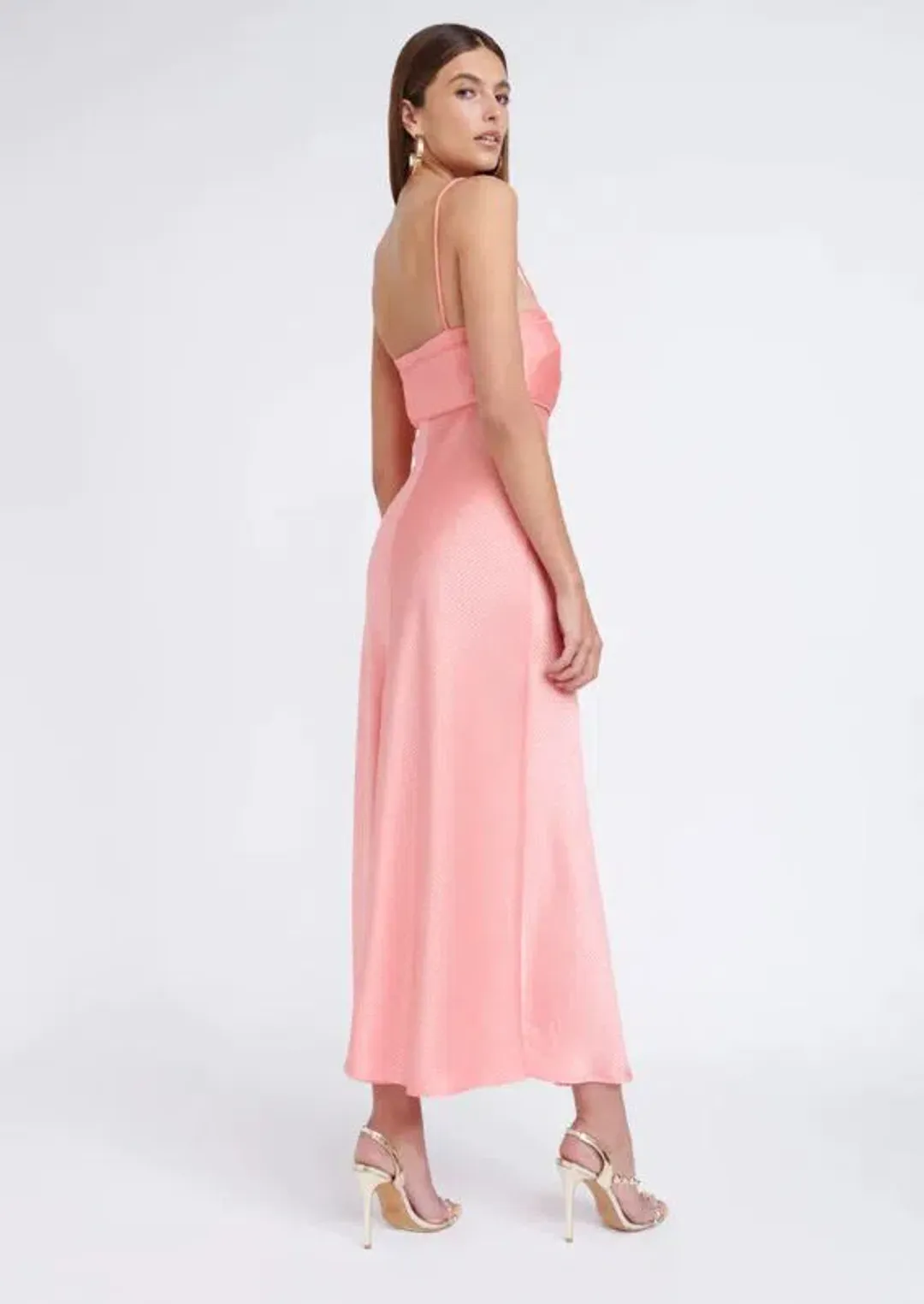 By Johnny Lisette Midi Dress in Watermelon Size 8 / S for rent on The Volte - main image