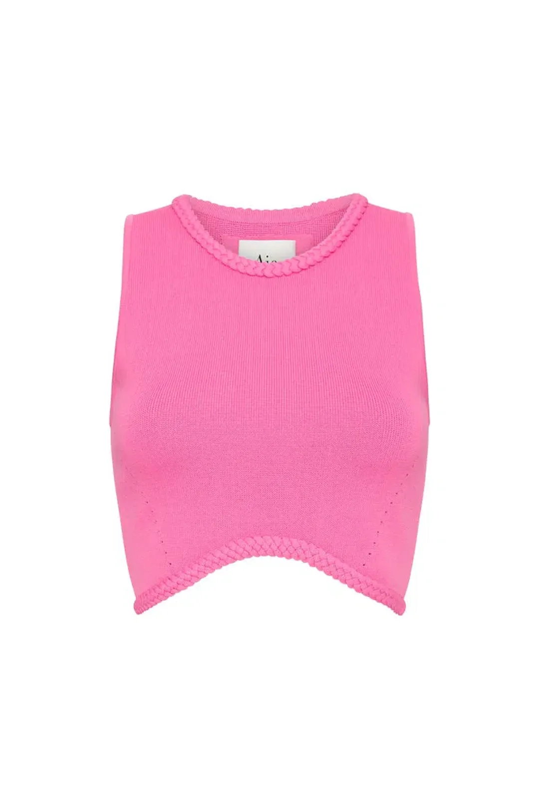 Aje Elm Braided Knit Tank Top Pink Size L / Au 12 for rent on The Volte - main image