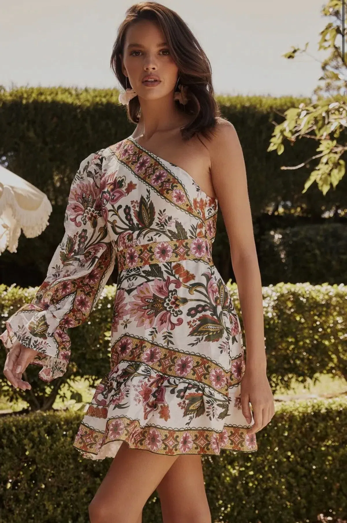 Talulah La Maison White Lotus Mini Dress Print Size 10 - Image 4