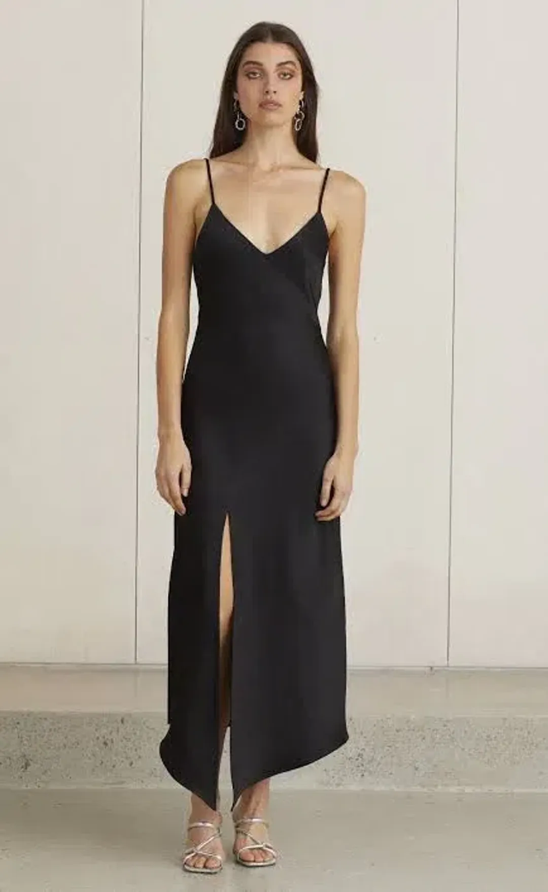 Bec & Bridge Gabrielle V Midi Dress Black Size AU 12 for rent on The Volte - main image