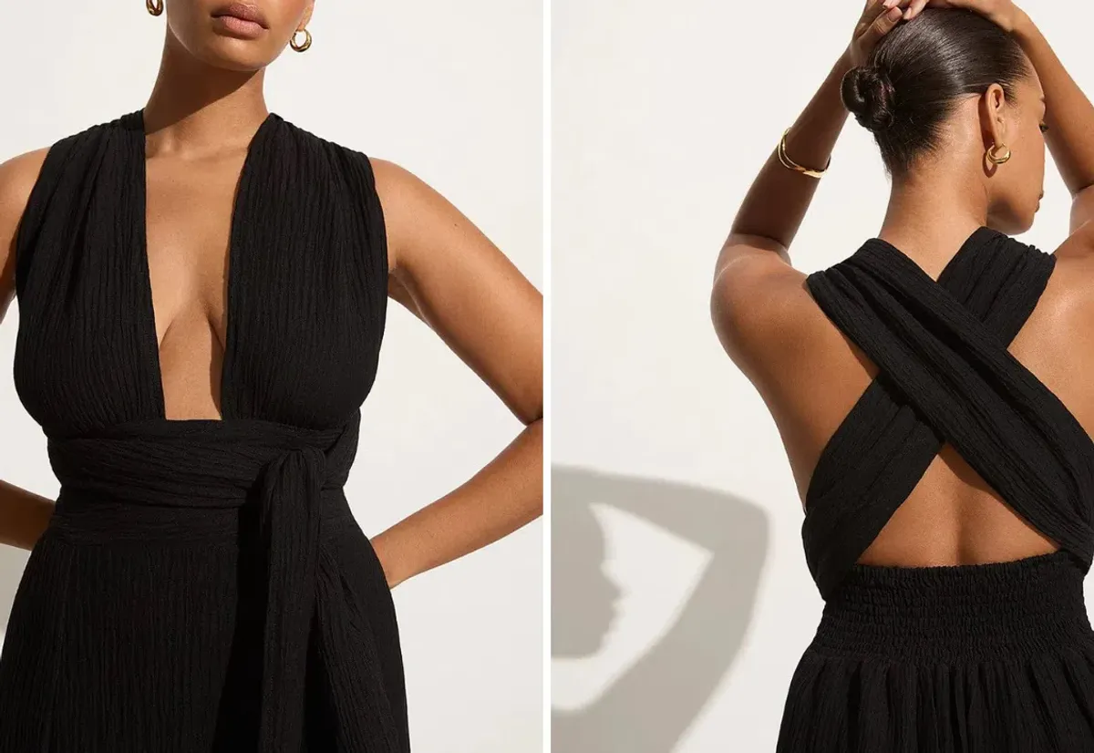 Faithfull The Brand Tropiques Maxi Dress Black Size 12 - Image 5