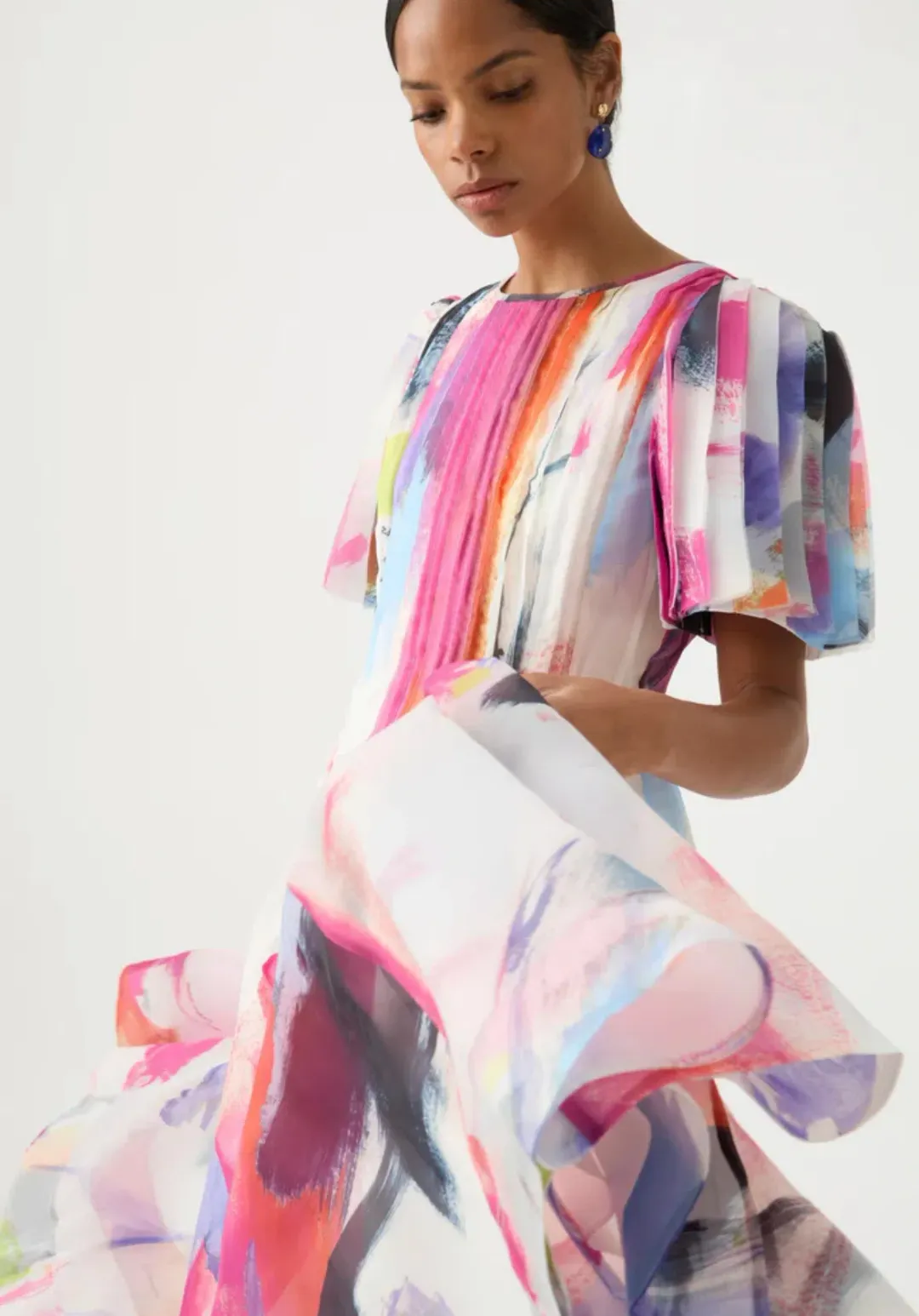 AJE Nova Pleated Midi Dress Size 6 for rent on The Volte - main image