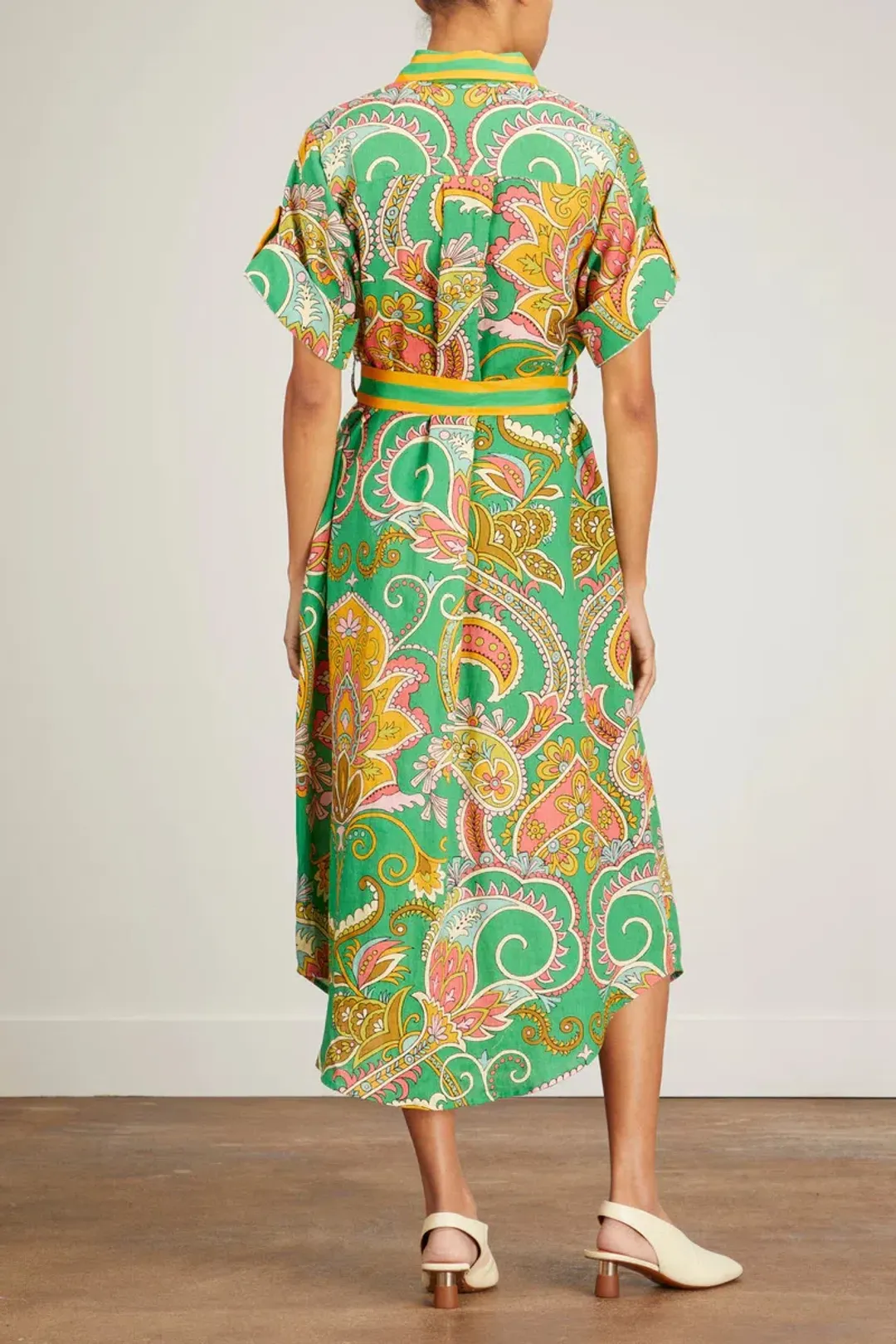 Alemais Marion Shirt Dress Green Size AU 8 for rent on The Volte - main image