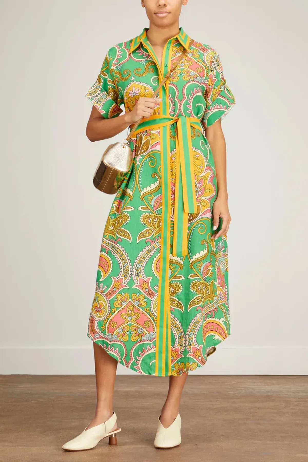 Alemais Marion Shirt Dress Green Size AU 8 - Image 1