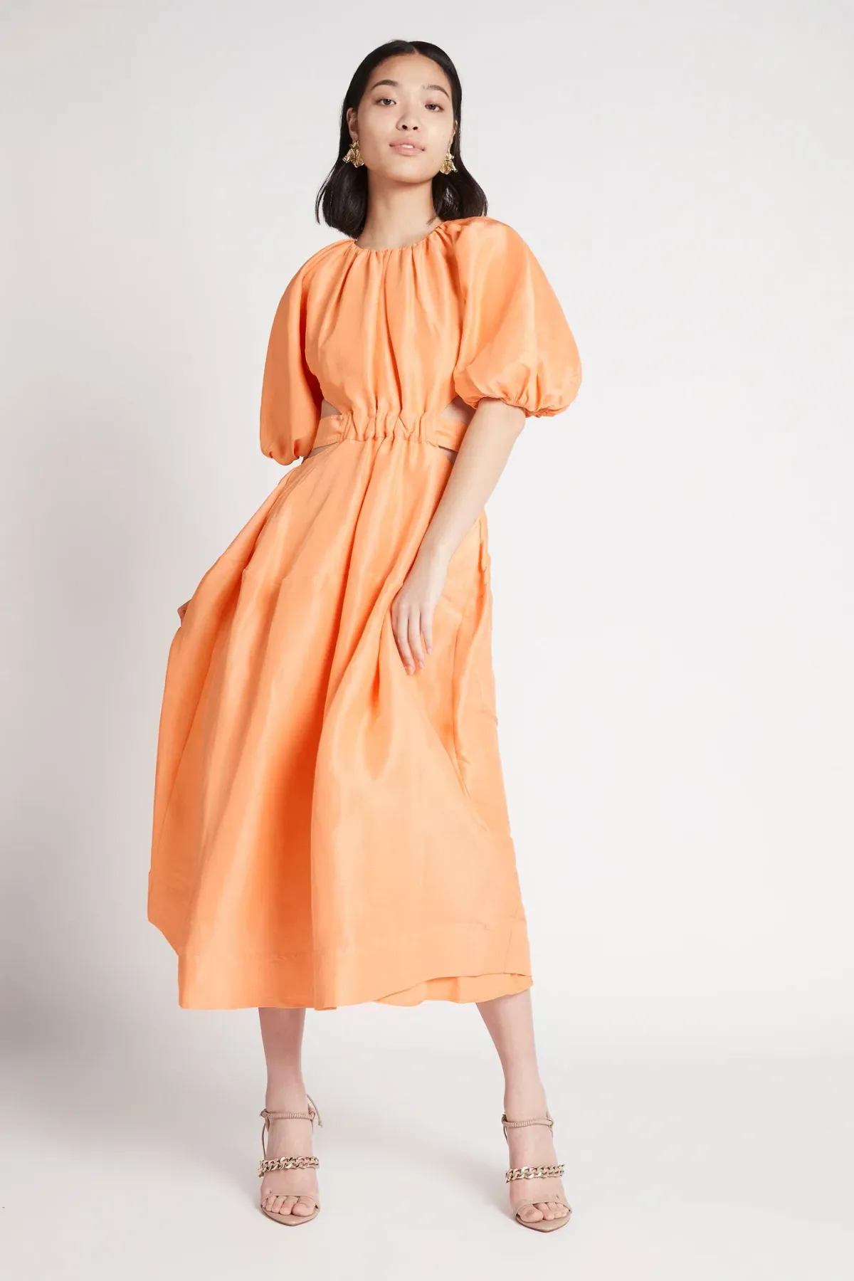 Aje Mimosa Cut Out Midi Dress in Mandarin Size 10 - Image 2