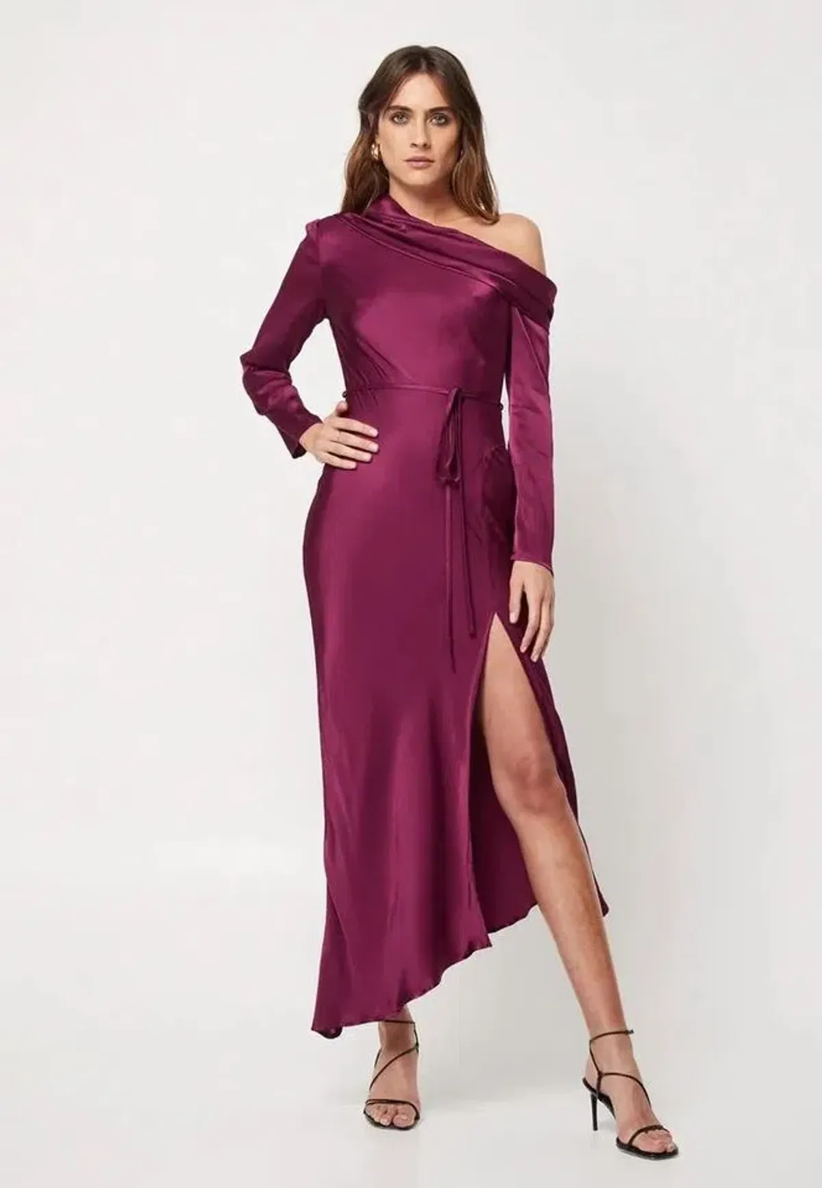 Mossman Two Souls Midi Dress Burgundy Size 12 - Image 1