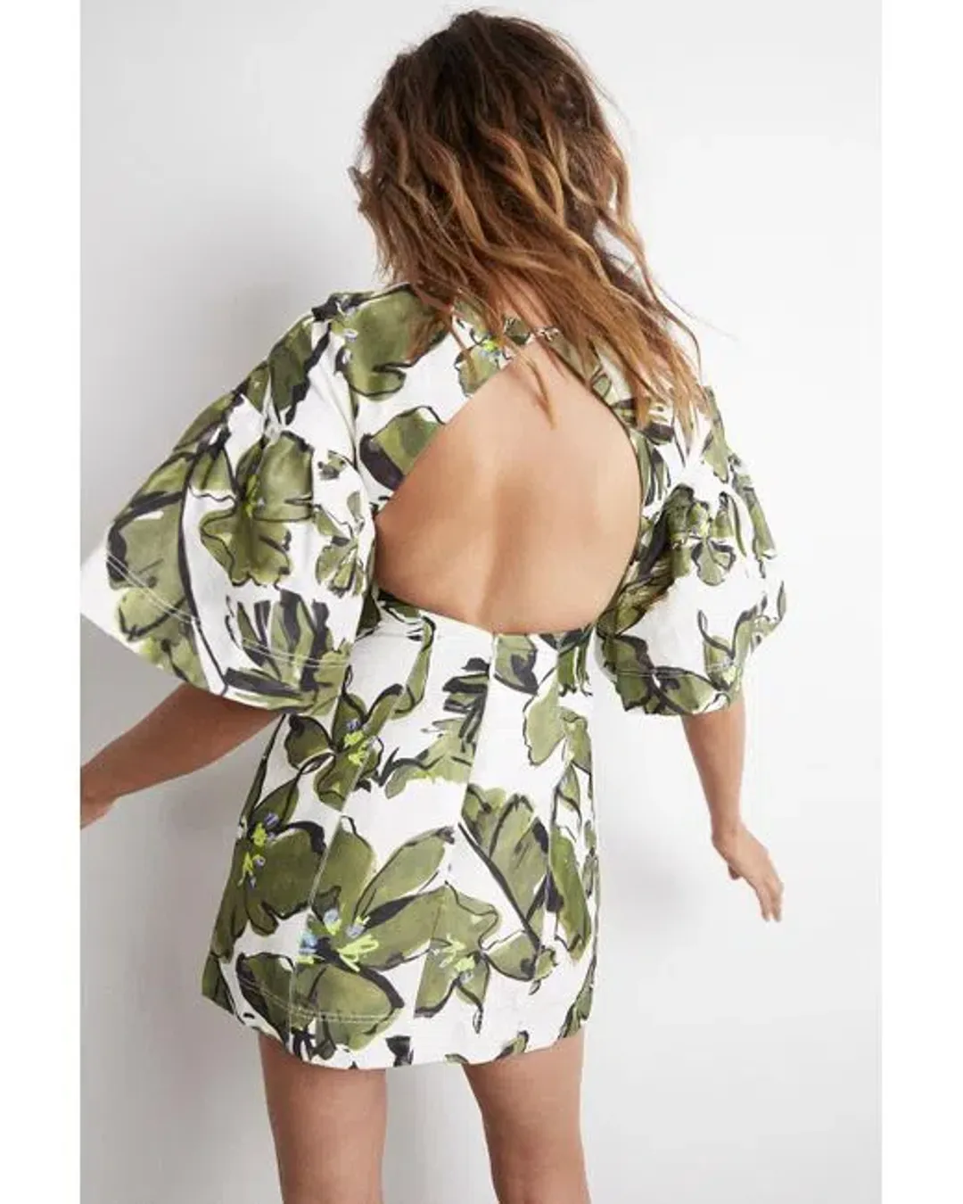 AJE - RARE - Oasis Cut Out Mini Dress Olive Leaf - Size 10 for rent on The Volte - main image