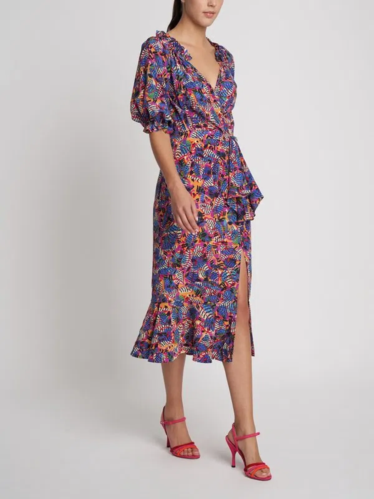 Saloni Olivia Dress In Gold Banana Leaf Size 12 - Image 3