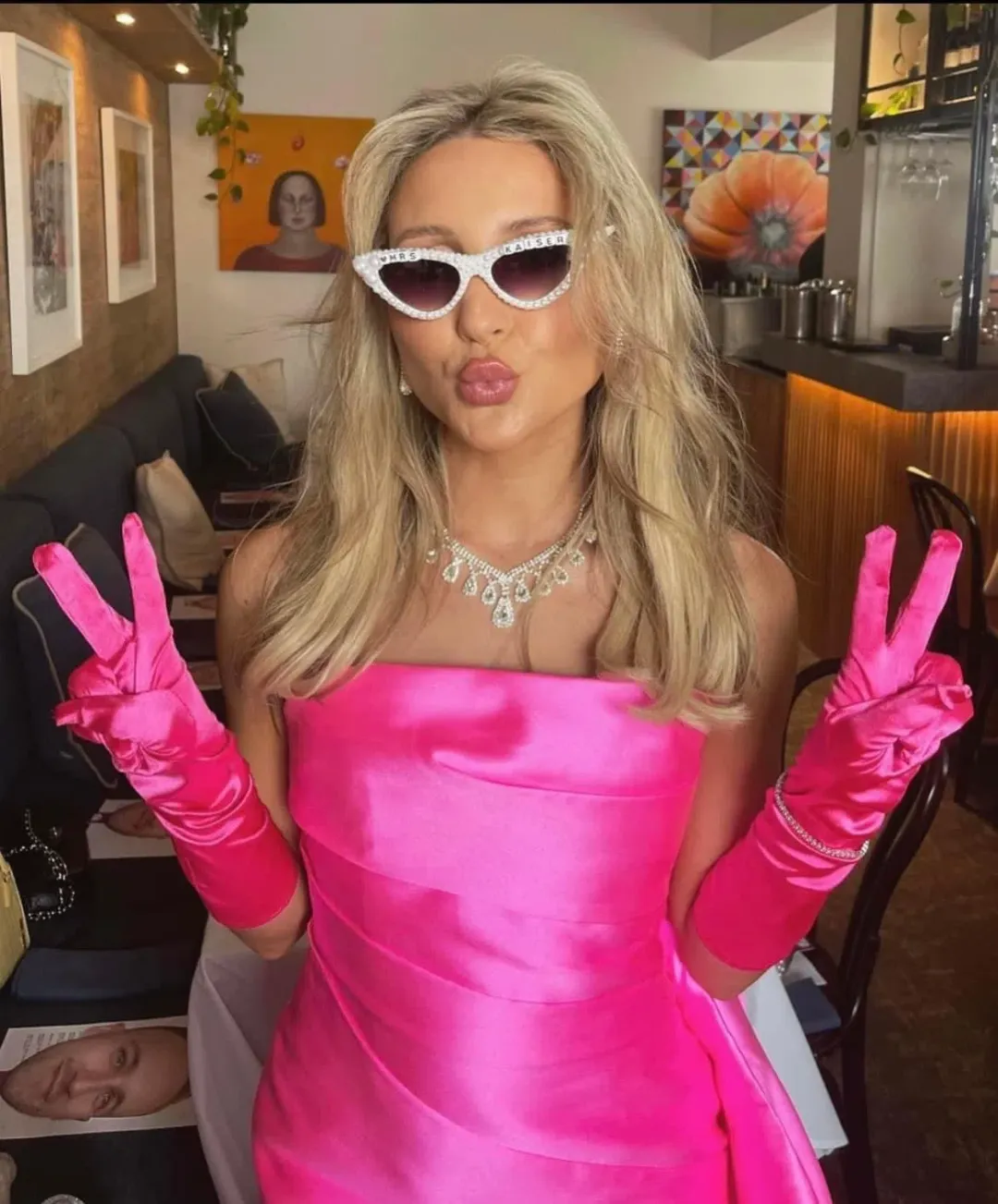 Solace London Elia Strapless Mini Dress Pink Size 8  for rent on The Volte - main image