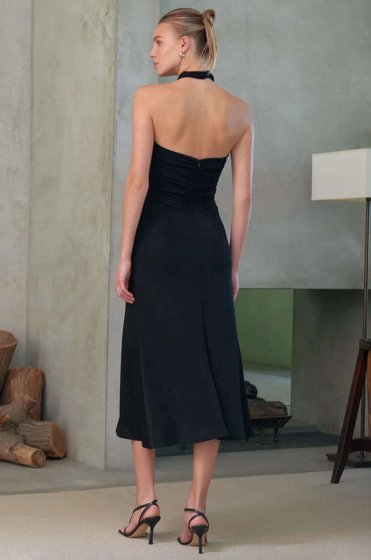 Misha Esperanza Slinky Jersey Midi Dress Black Size 6/XS - Image 3