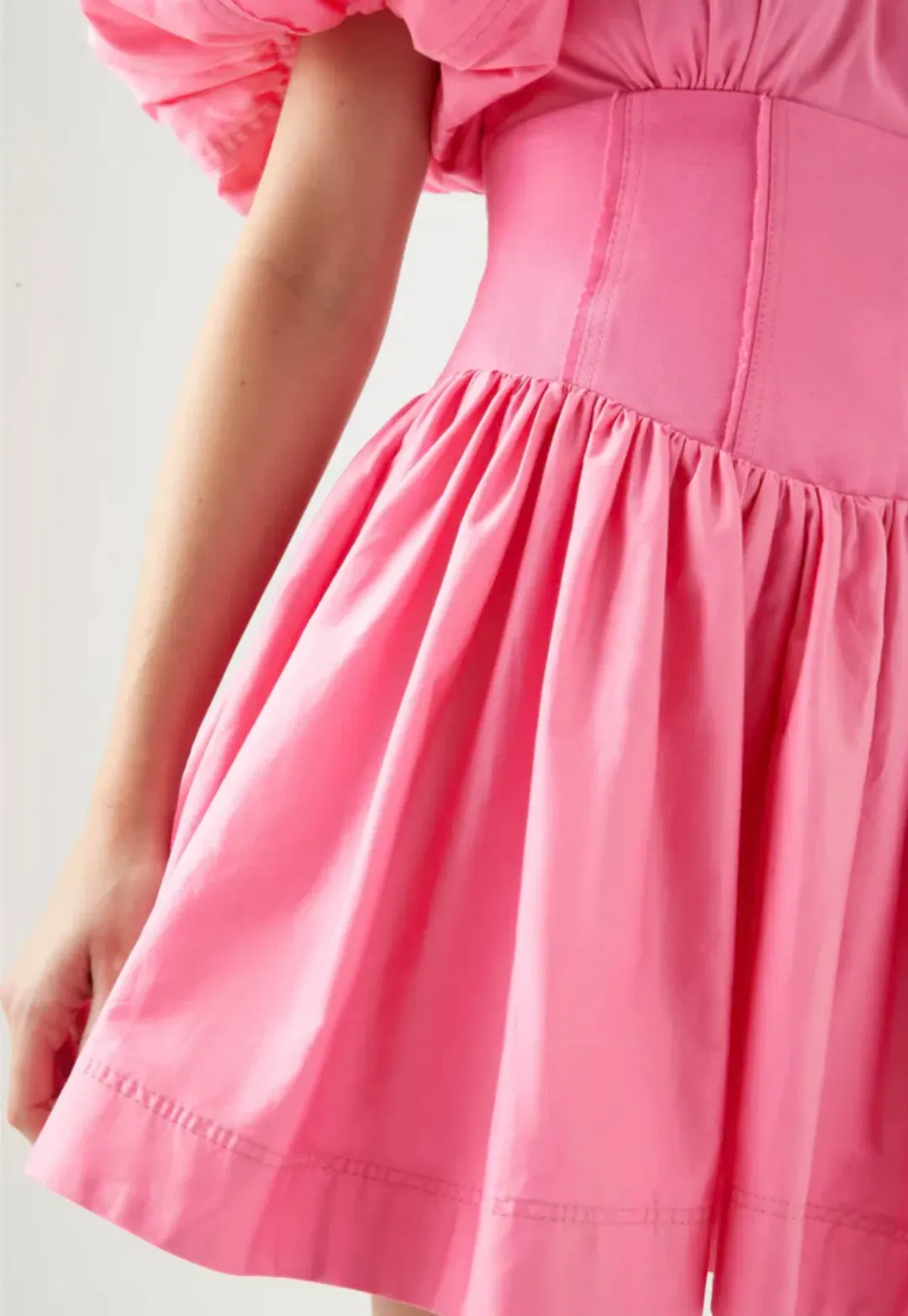 Aje Gianna Puff Sleeve Mini Dress Pink Size 10 / M for rent on The Volte - main image