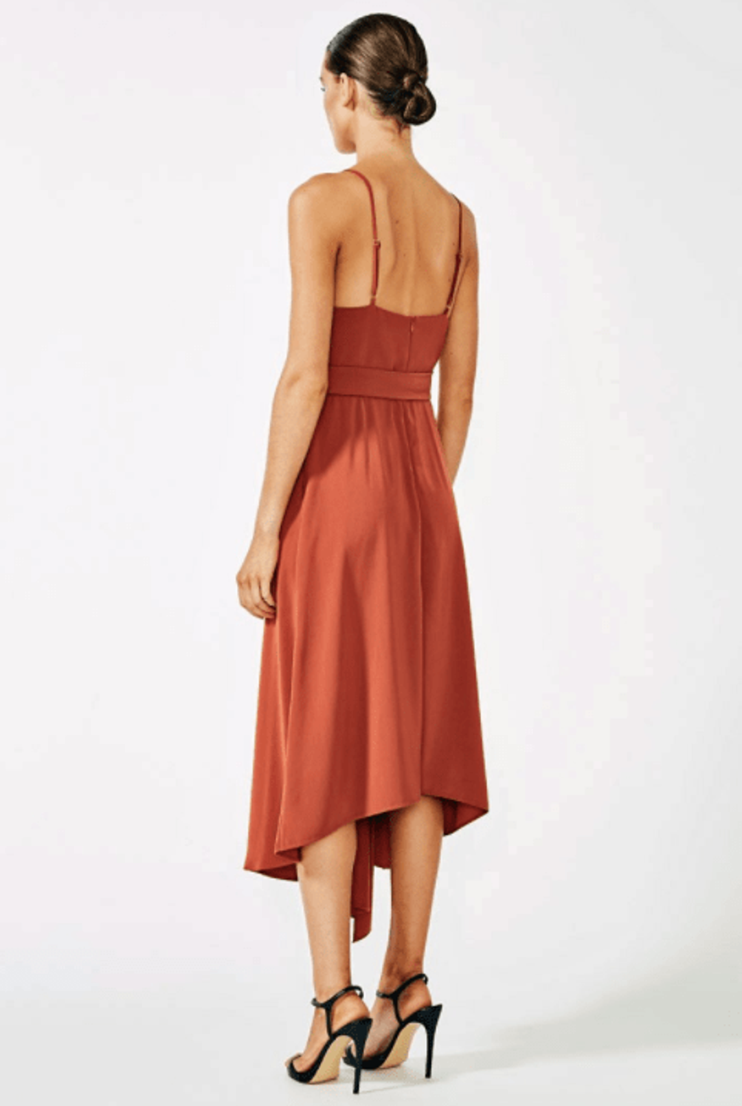 SHONA JOY Voltaire Cocktail Dress | Colour: Rust for rent on The Volte - main image
