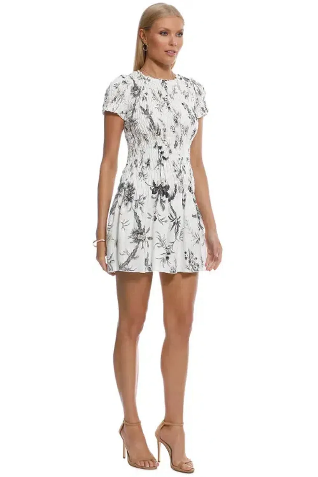 Sir the Label Mariele Ruched Tee Mini Dress White Size 3 / AU 12 for rent on The Volte - main image