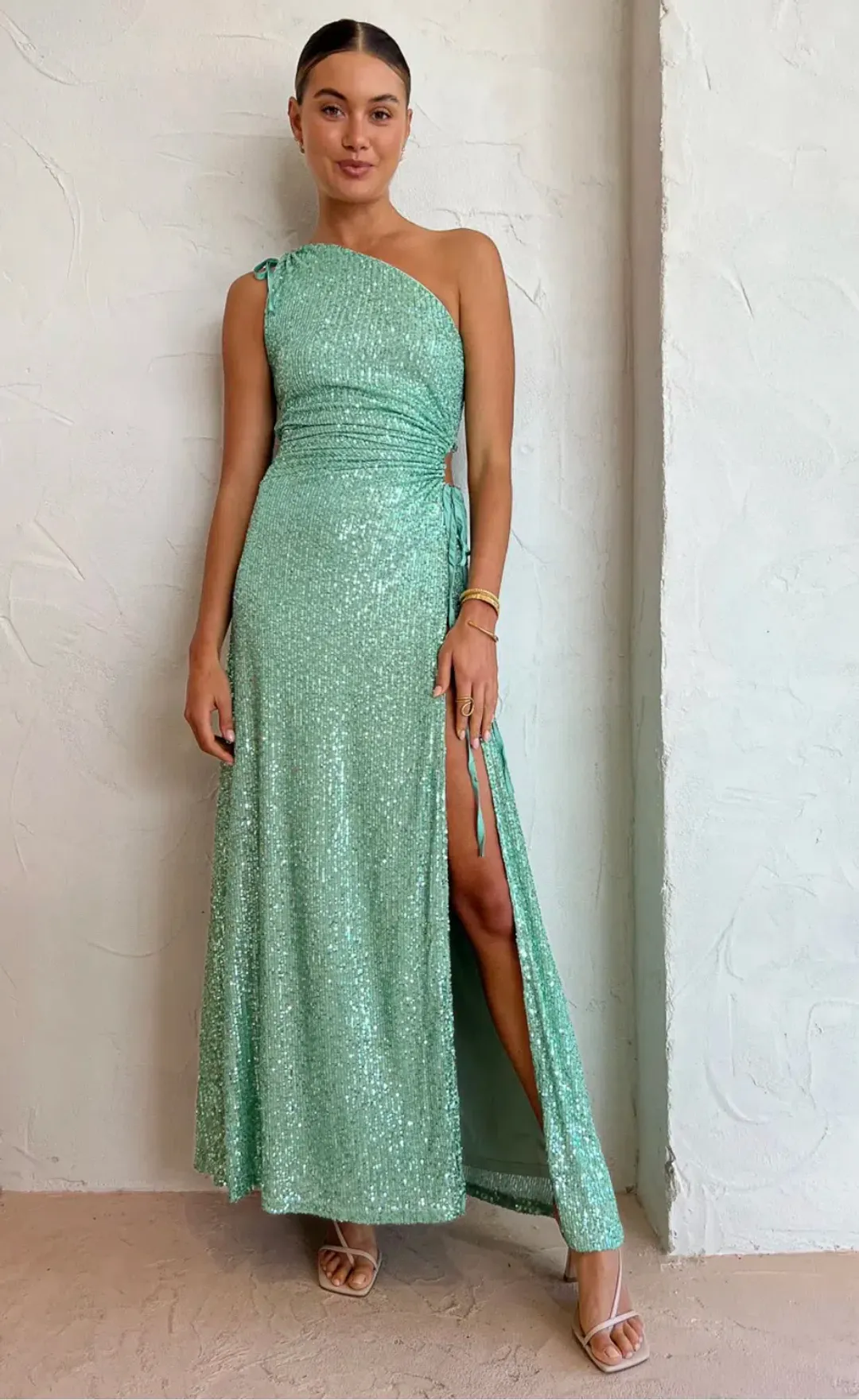 Sonya Moda Nour Mint Sequin Max Dress Size XS/AU 6 for rent on The Volte - main image