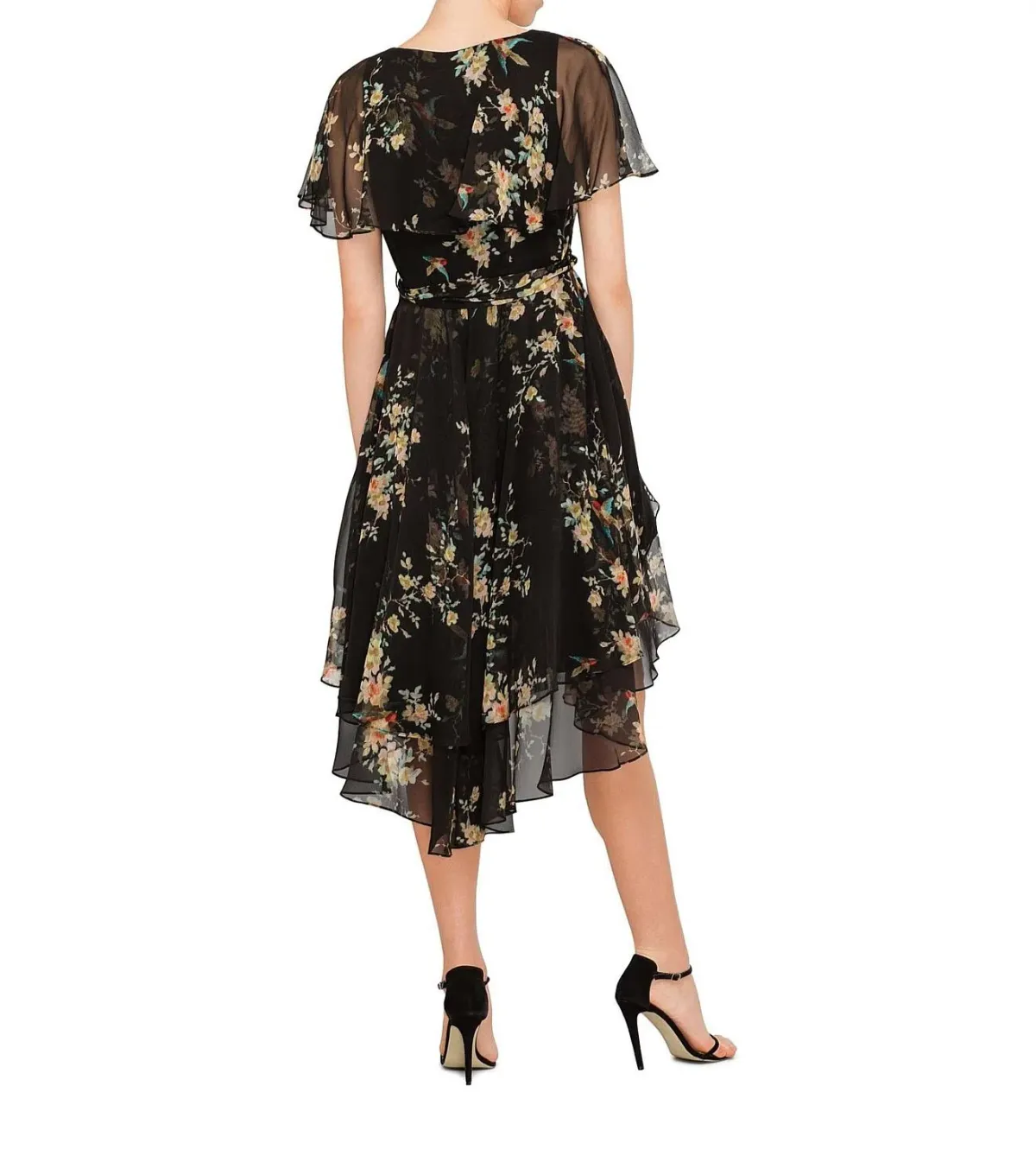 Zimmermann Maples Wrap Dress Black Bird Floral Size 0/AU 8 - Image 4
