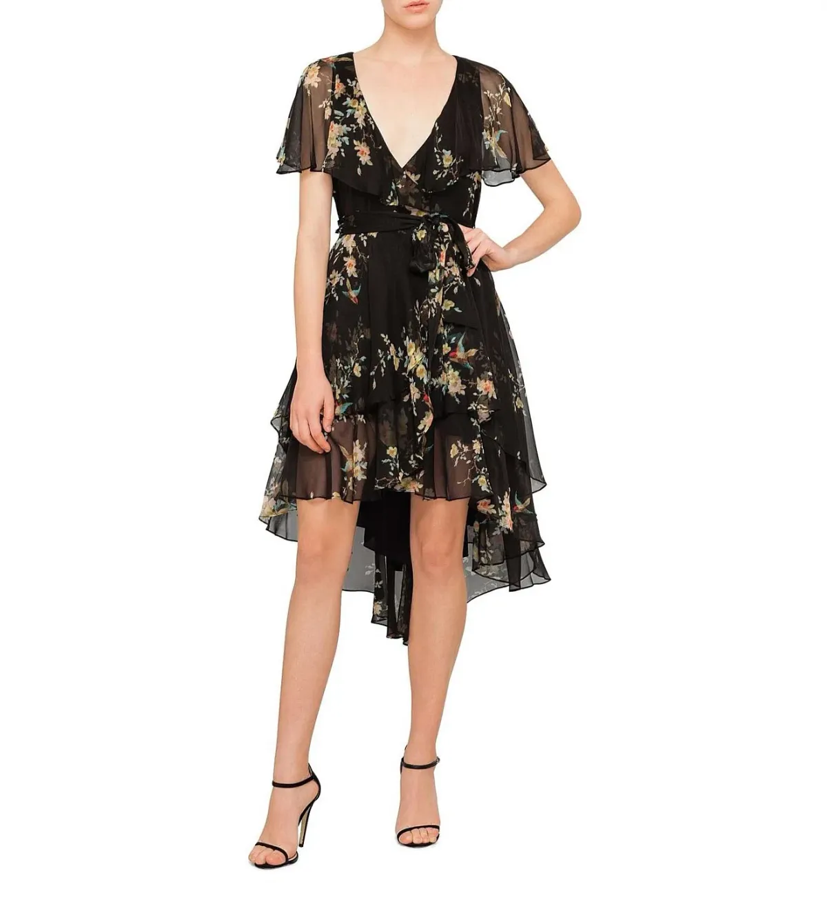 Zimmermann Maples Wrap Dress Black Bird Floral Size 0/AU 8 - Image 1