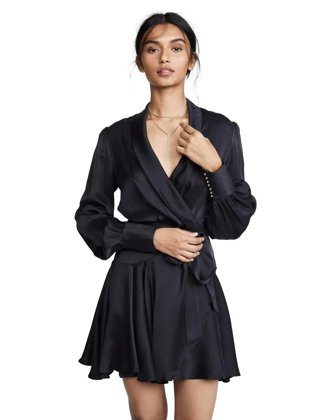 Zimmerman Silk Wrap Dress Black Size 0/Au 8 for rent on The Volte - main image