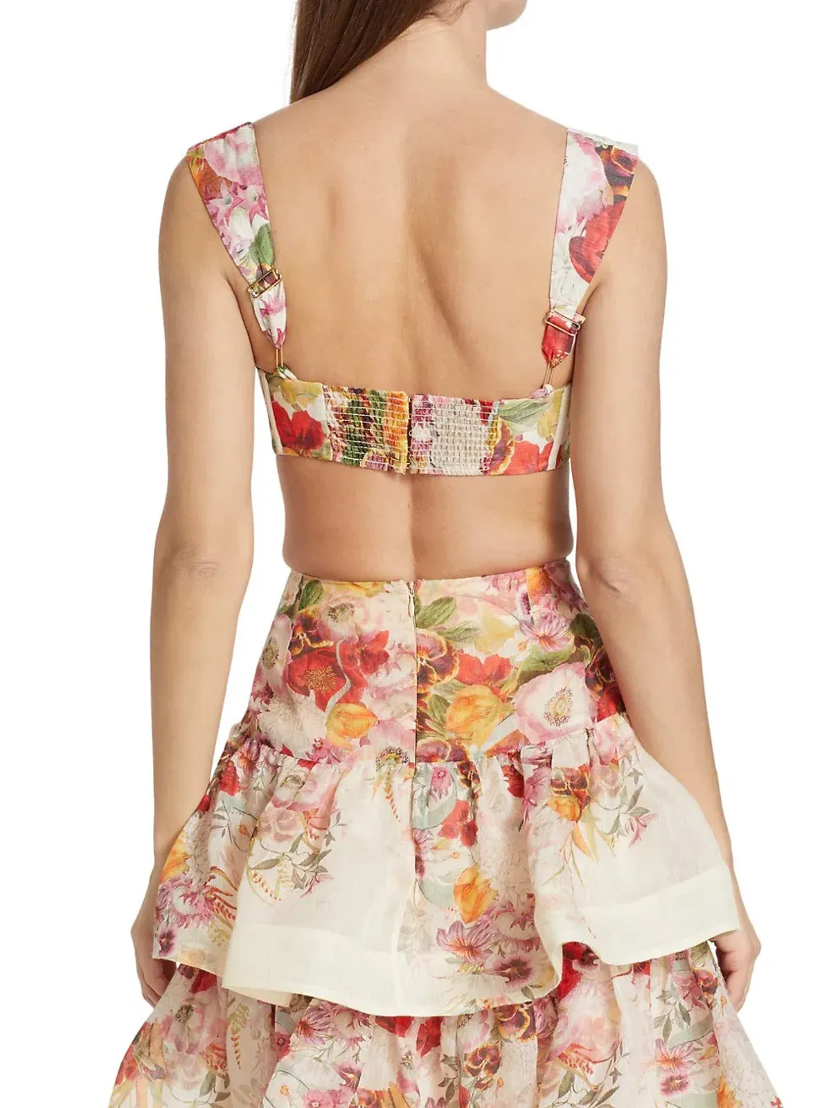 Zimmermann Wonderland Bralette and Tiered Skirt in Elka Poppy Ivory Print Size 0/AU 8 - Image 3