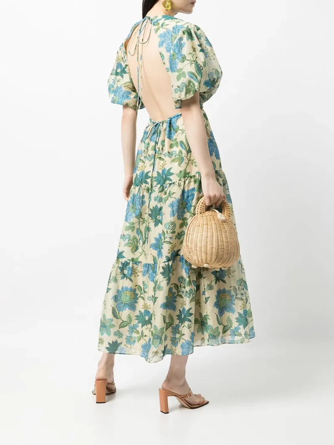 Sir the Label Celia Open Back Midi Dress Floral Size 6 for rent on The Volte - main image