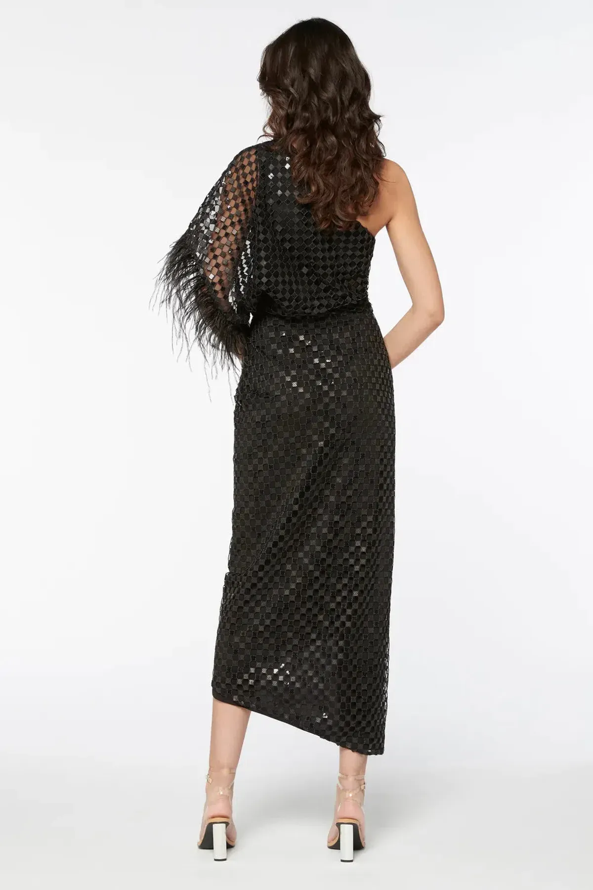 Manning Cartell Checkerboard Sequin Event Dress Black Size 6  - Image 2