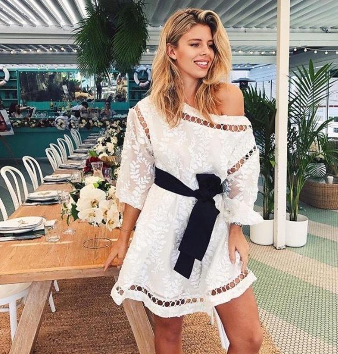 Zimmermann Winsome Cinch Vine Mini Dress Pearl Size 8 for rent on The Volte - main image