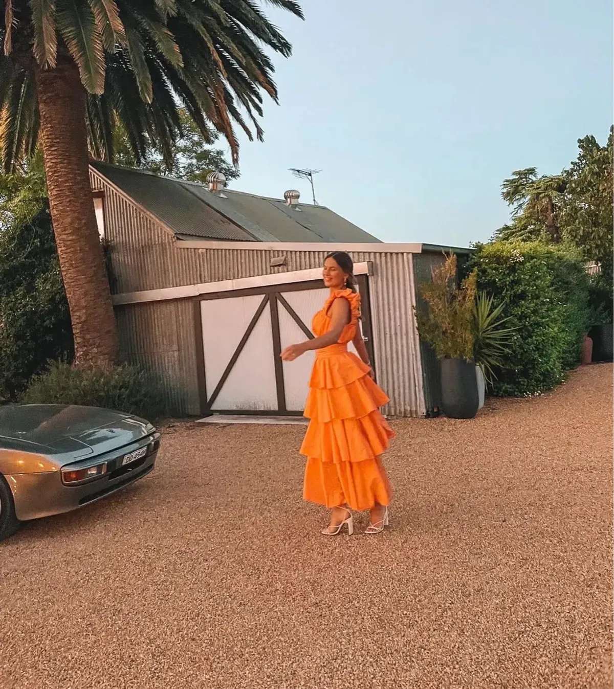 Aje Medina Orange Crop & Skirt Set Mandarin Size 8 - Image 4