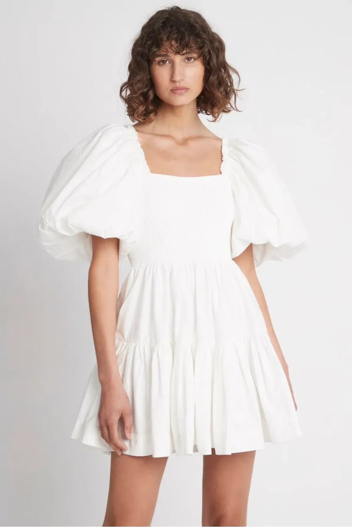 Aje Casa Puff Sleeve Mini Dress Ivory Size 12  - Image 1